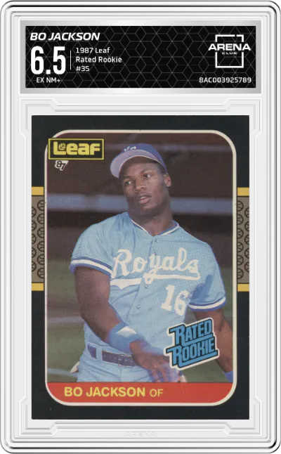 1987 Leaf Rated Rookie Bo Jackson #35 ARENA CLUB 6.5