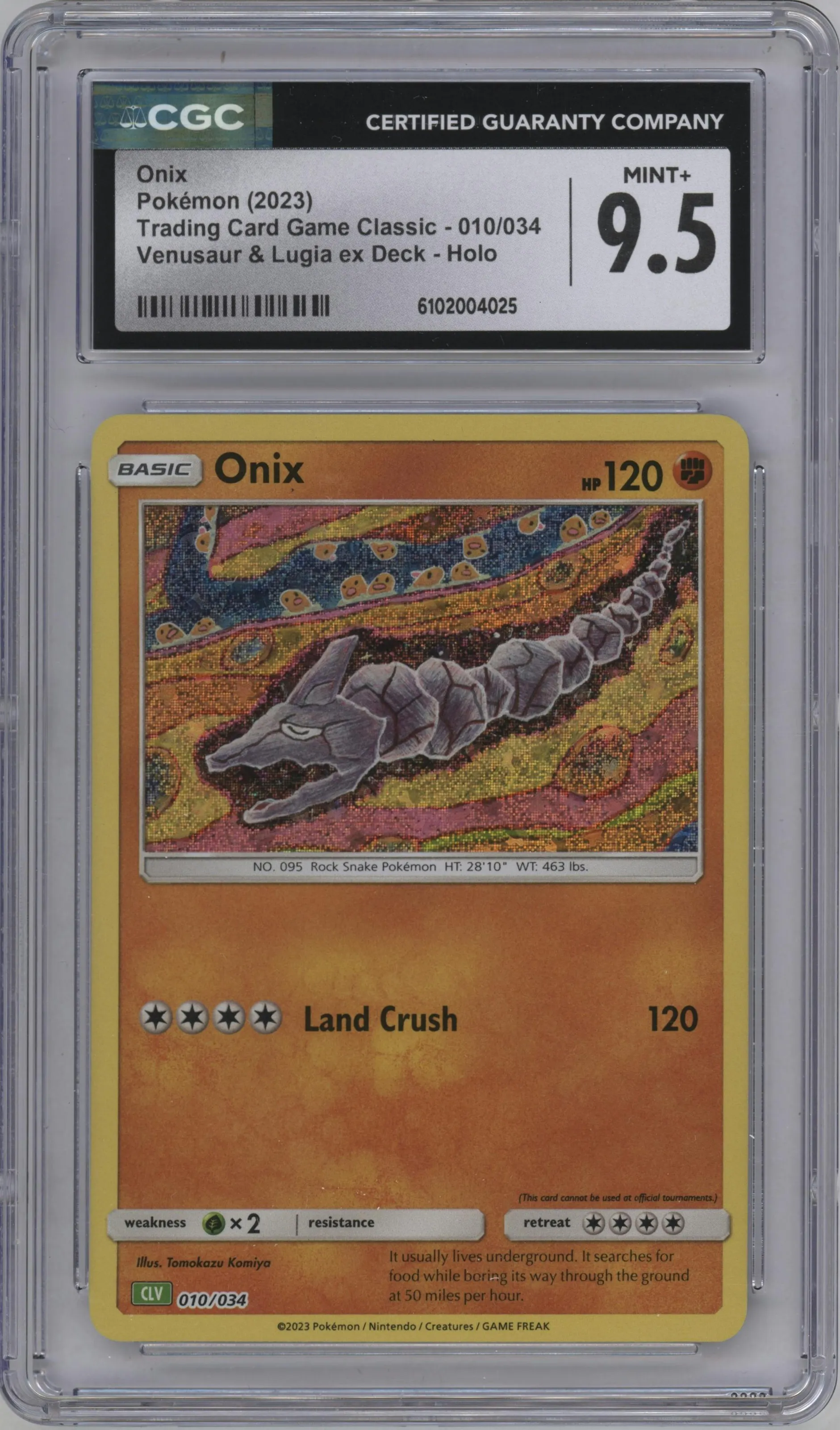 2023 Pokemon CLV Onix #010 CGC 9.5