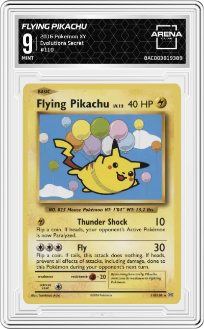 2016 Pokemon XY Evolutions Flying Pikachu #110 ARENA CLUB 9