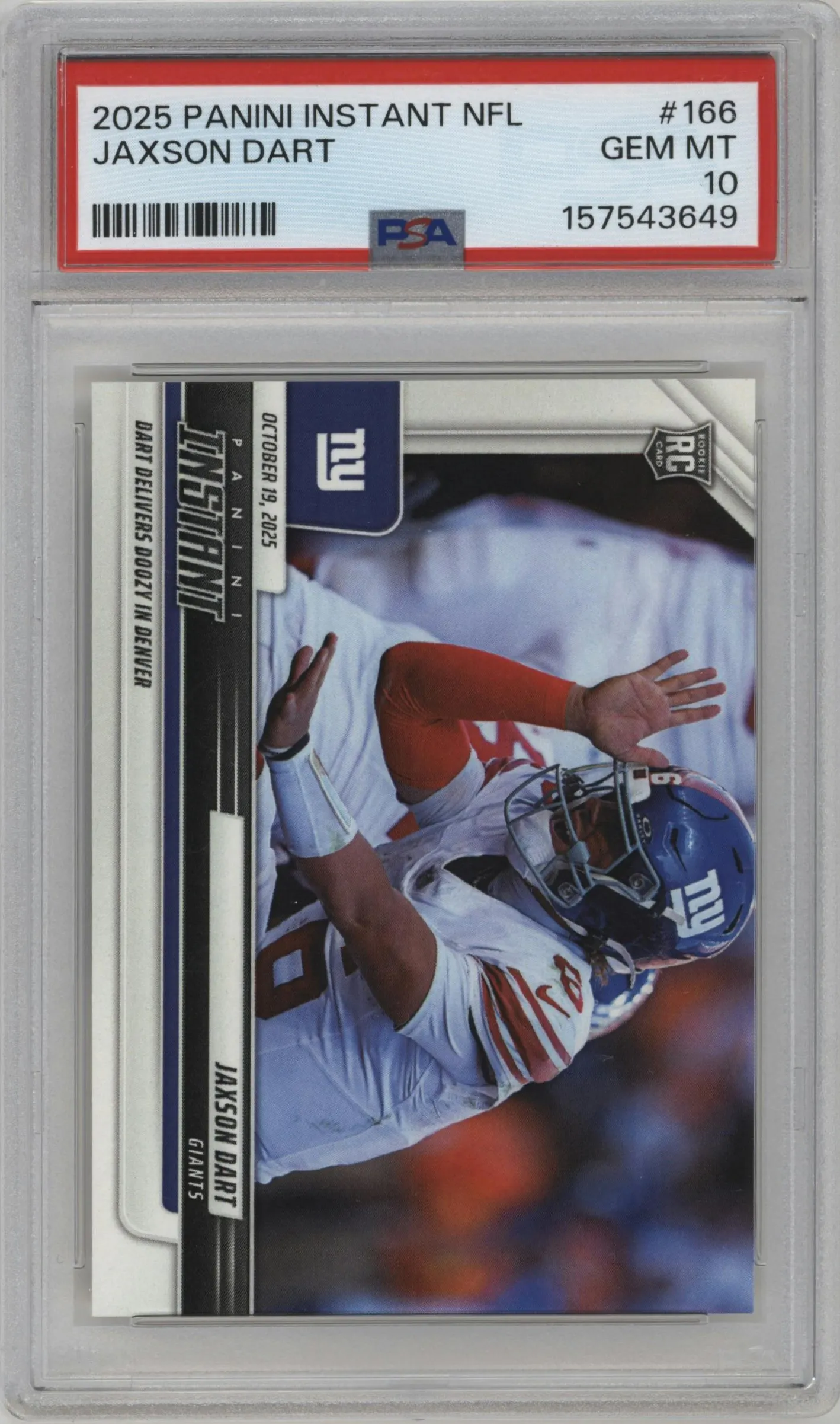 2025 Panini Instant Jaxson Dart #166 PSA 10