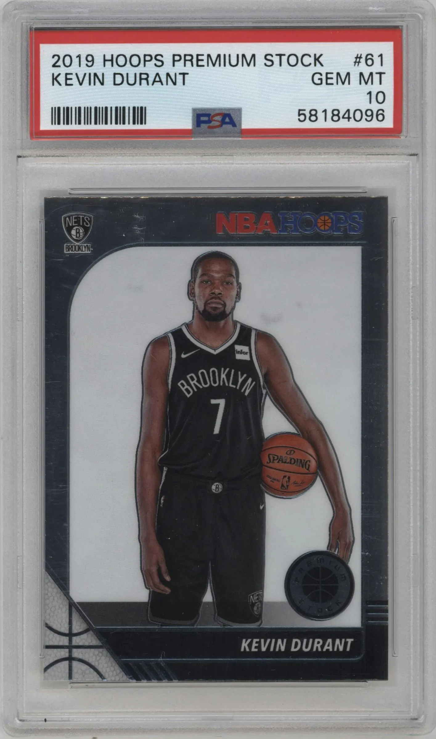 2019 Panini Hoops Premium Stock Kevin Durant #61 PSA 10