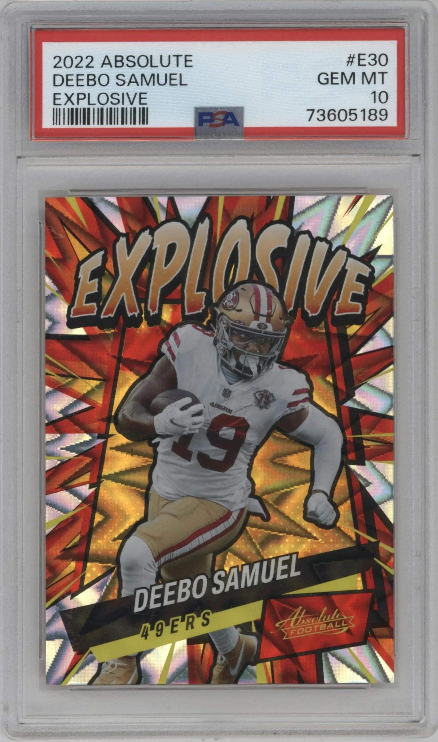 2022 Panini Absolute Explosive Deebo Samuel #E30 PSA 10