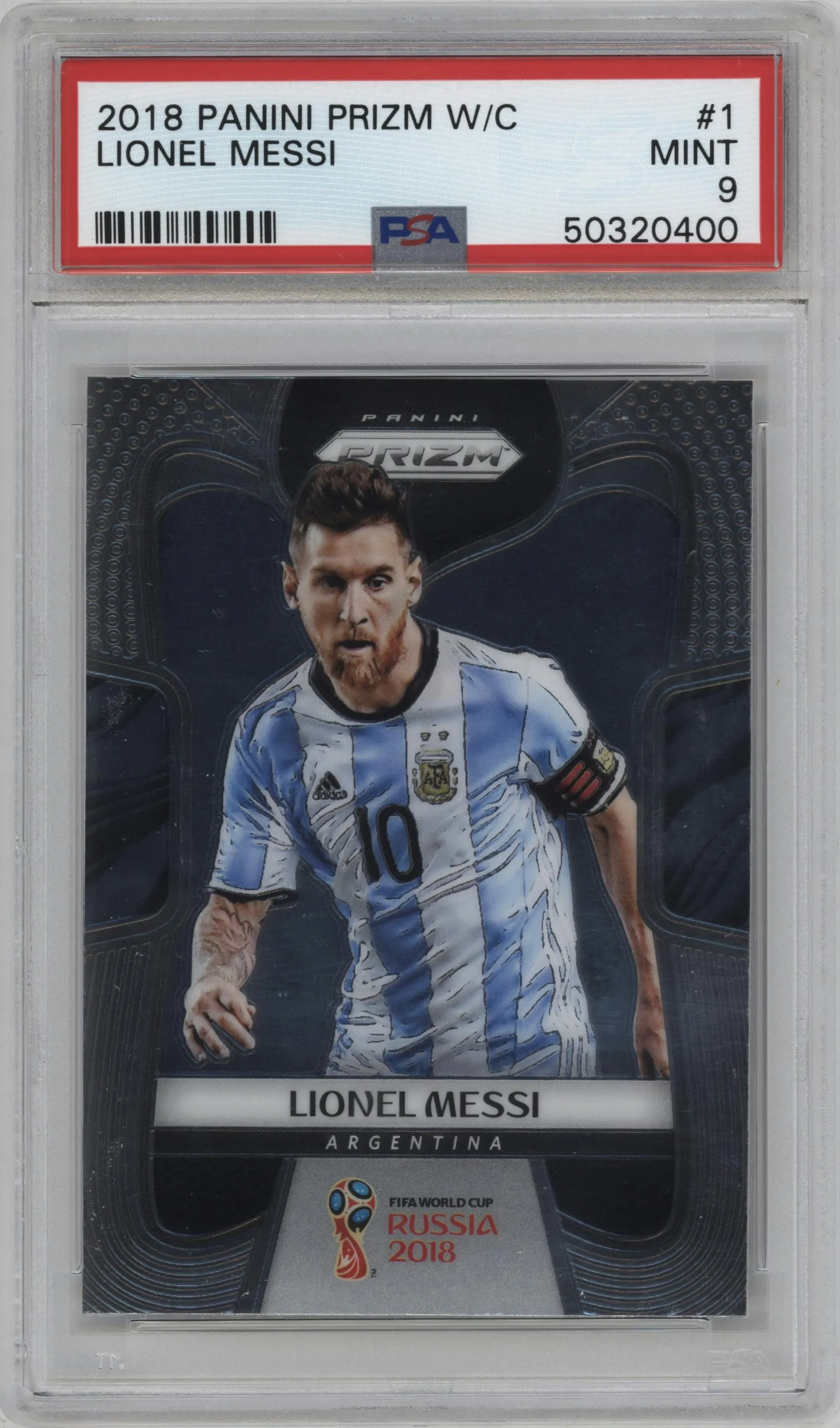 2018 Panini Prizm World Cup Lionel Messi #1 PSA 9