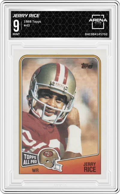 1988 Topps Jerry Rice #43 ARENA CLUB 9