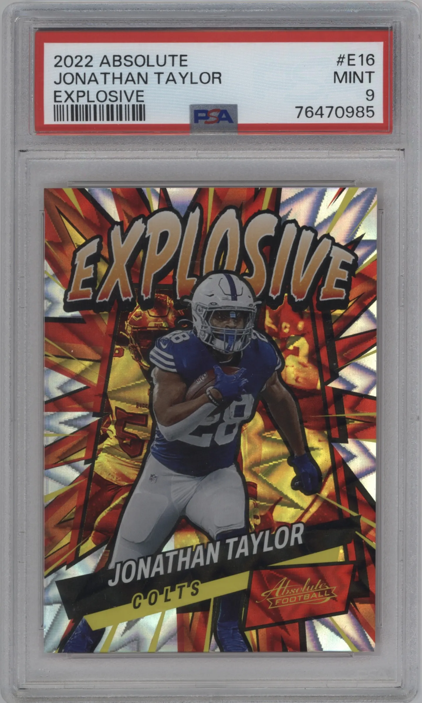 2022 Panini Absolute Explosive Jonathan Taylor #E16 PSA 9