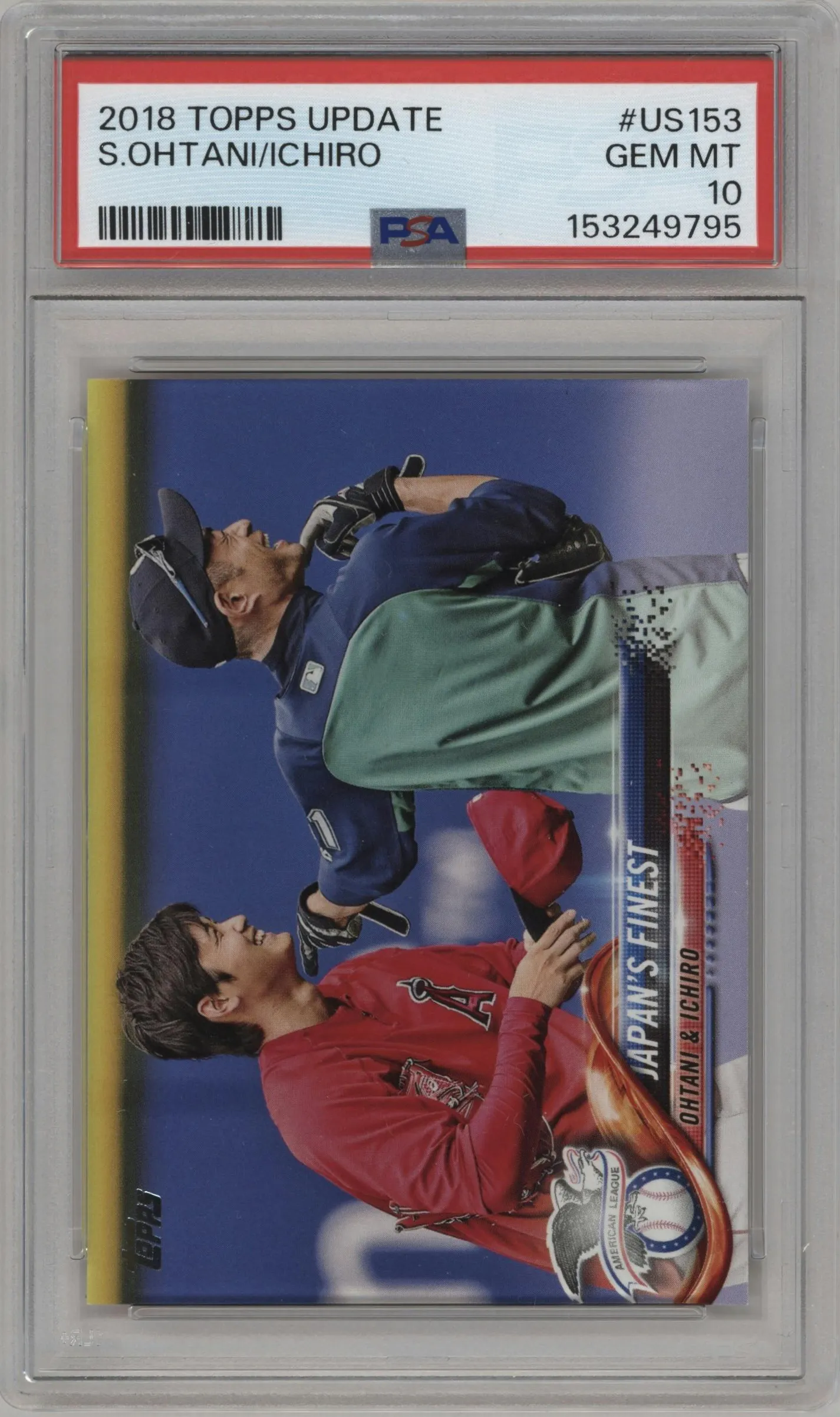 2018 Topps Update Shohei Ohtani/Ichiro Suzuki PSA 10