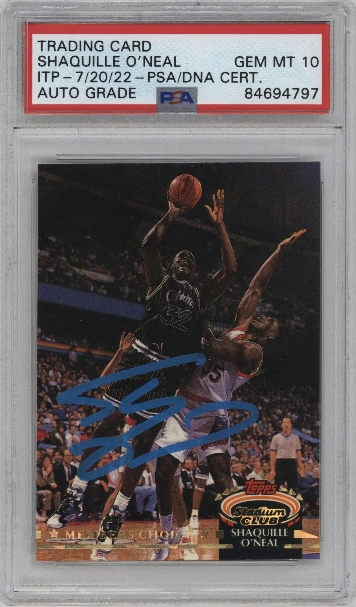 1992 Topps Stadium Club Shaquille O'Neal Members Only PSA AUTHENTIC #201 PSA