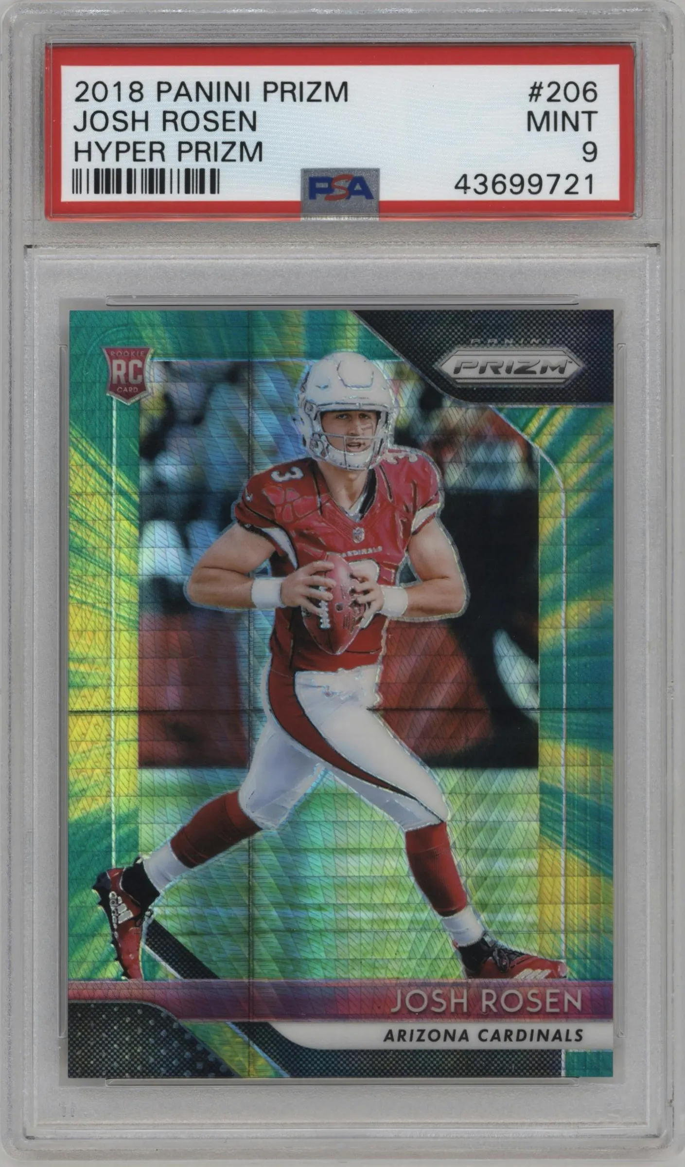 2018 Panini Prizm Josh Rosen Hyper #206 PSA 9