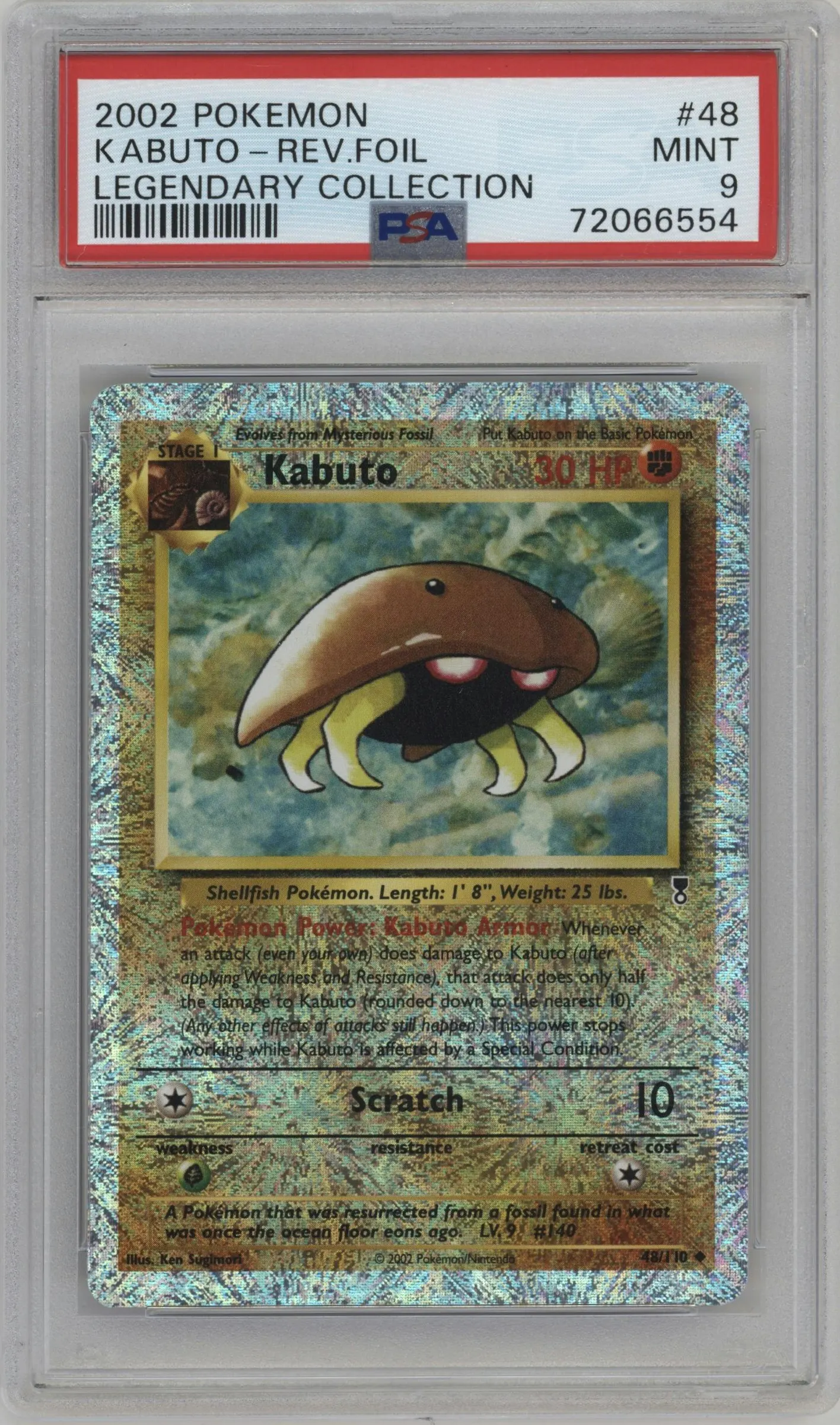 2002 Pokemon Legendary Collection Kabuto #48 PSA 9