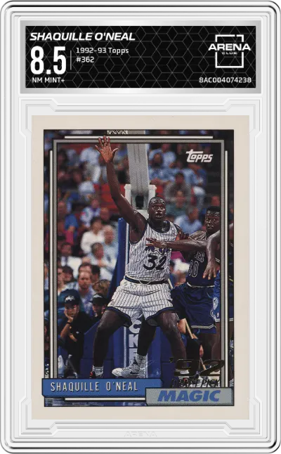 1992 Topps Shaquille O'Neal #362 ARENA CLUB 8.5