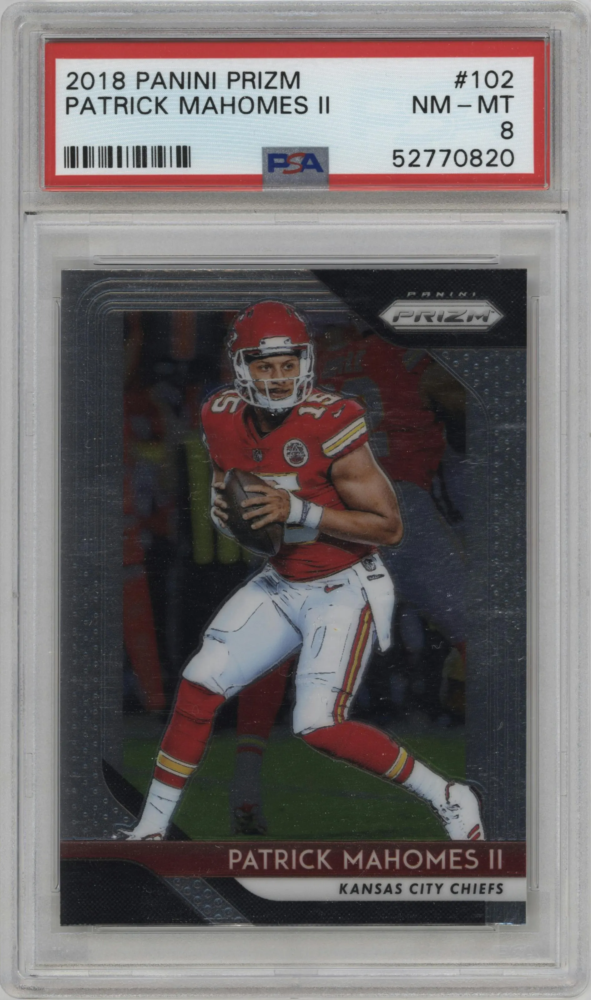 2018 Panini Prizm Patrick Mahomes II #102 PSA 8