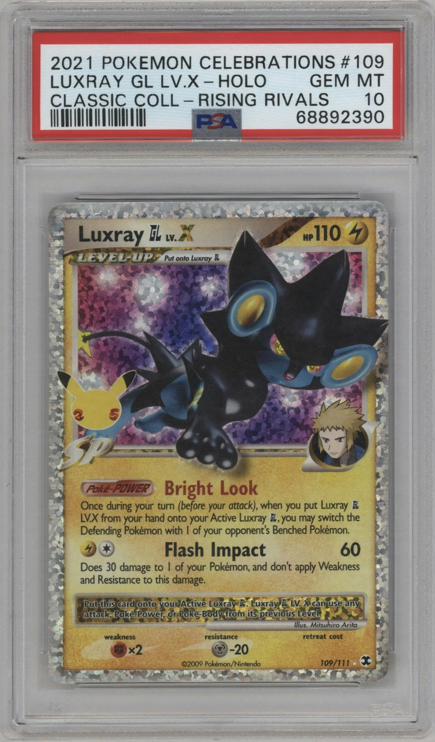 2021 Pokemon SWSH Celebrations CC Luxray GL LV.X Rising Rivals #109 PSA 10