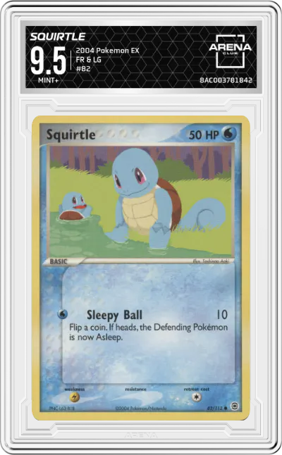 2004 Pokemon EX FR & LG Squirtle ARENA CLUB 9.5