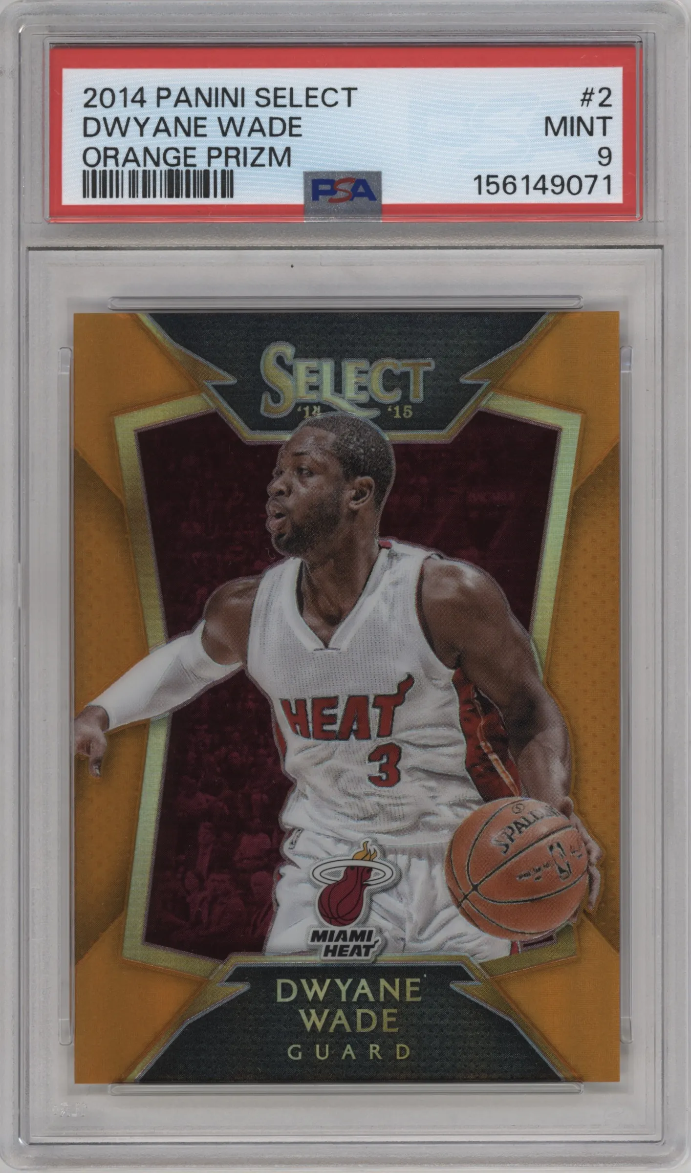 2014 Panini Select Dwyane Wade Orange Prizm PSA 9