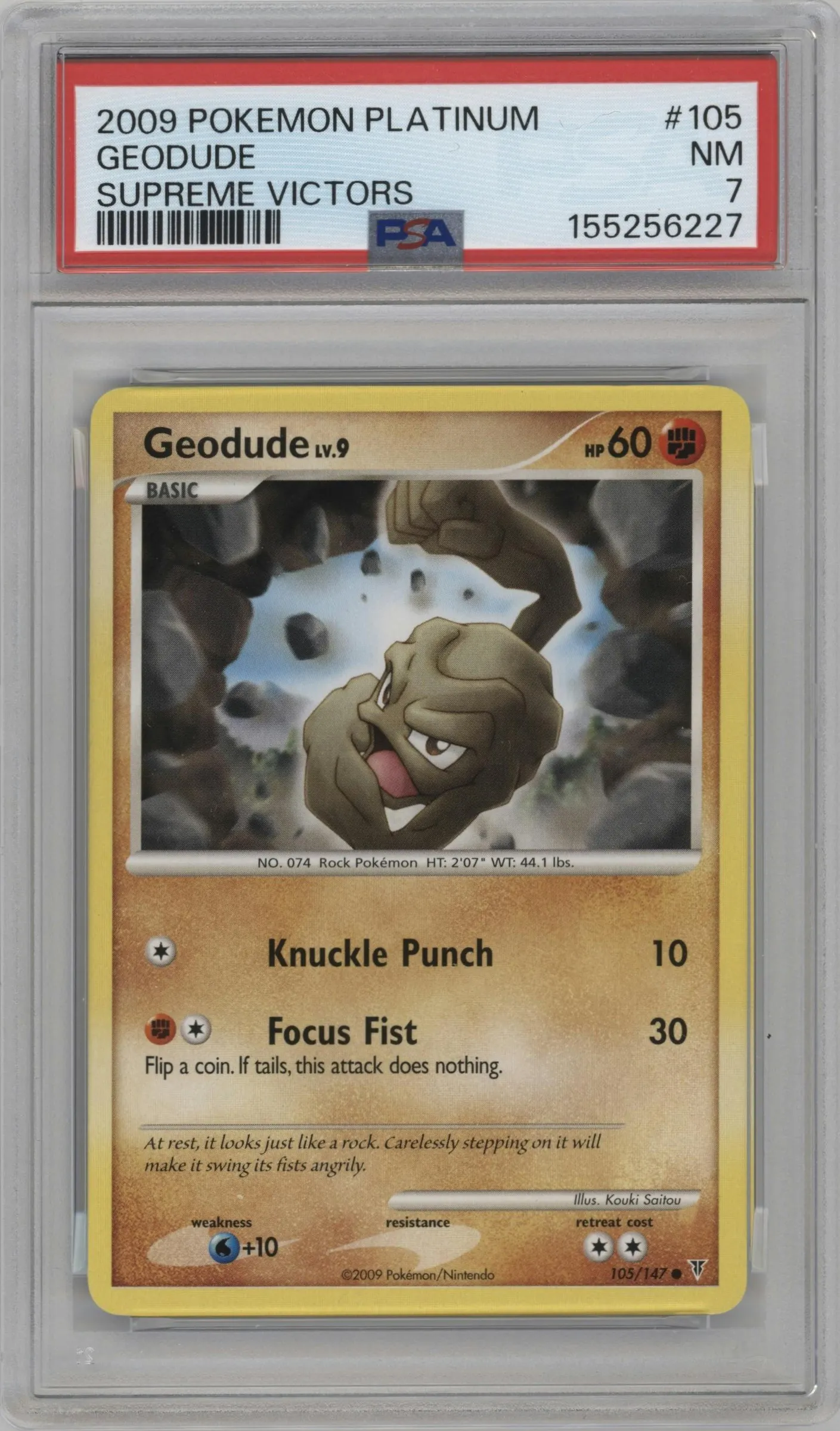 2009 Pokemon Platinum Supreme Victors Geodude #105 PSA 7