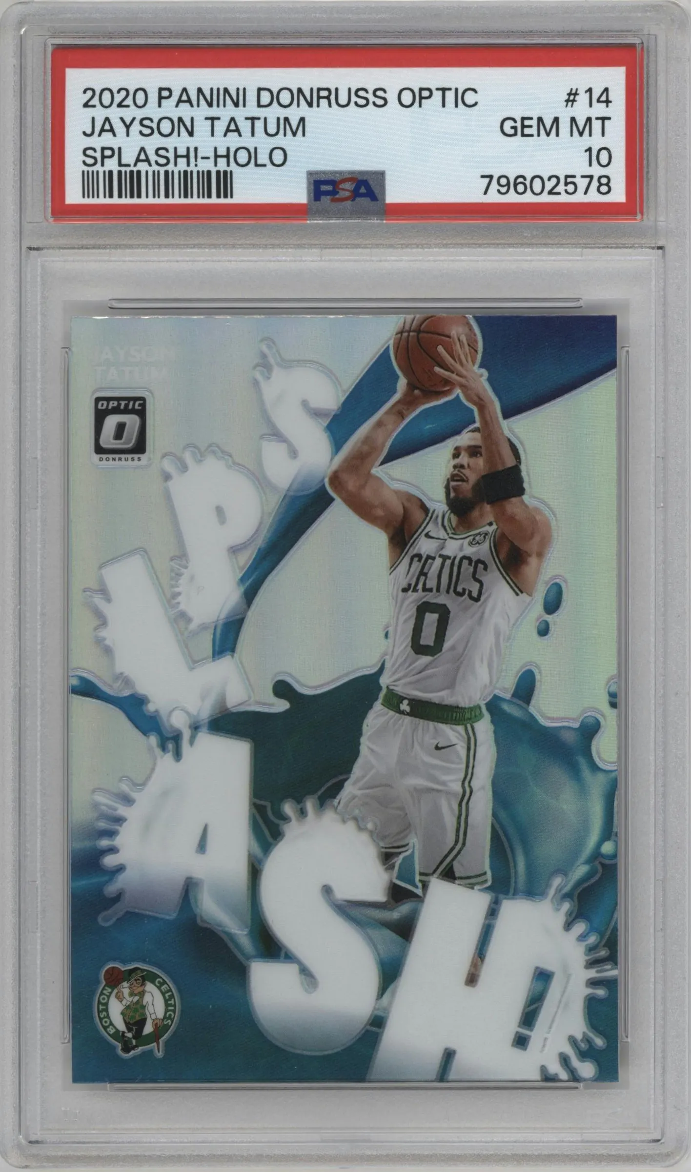 2020 Panini Donruss Optic Splash! Jayson Tatum Holo #14 PSA 10