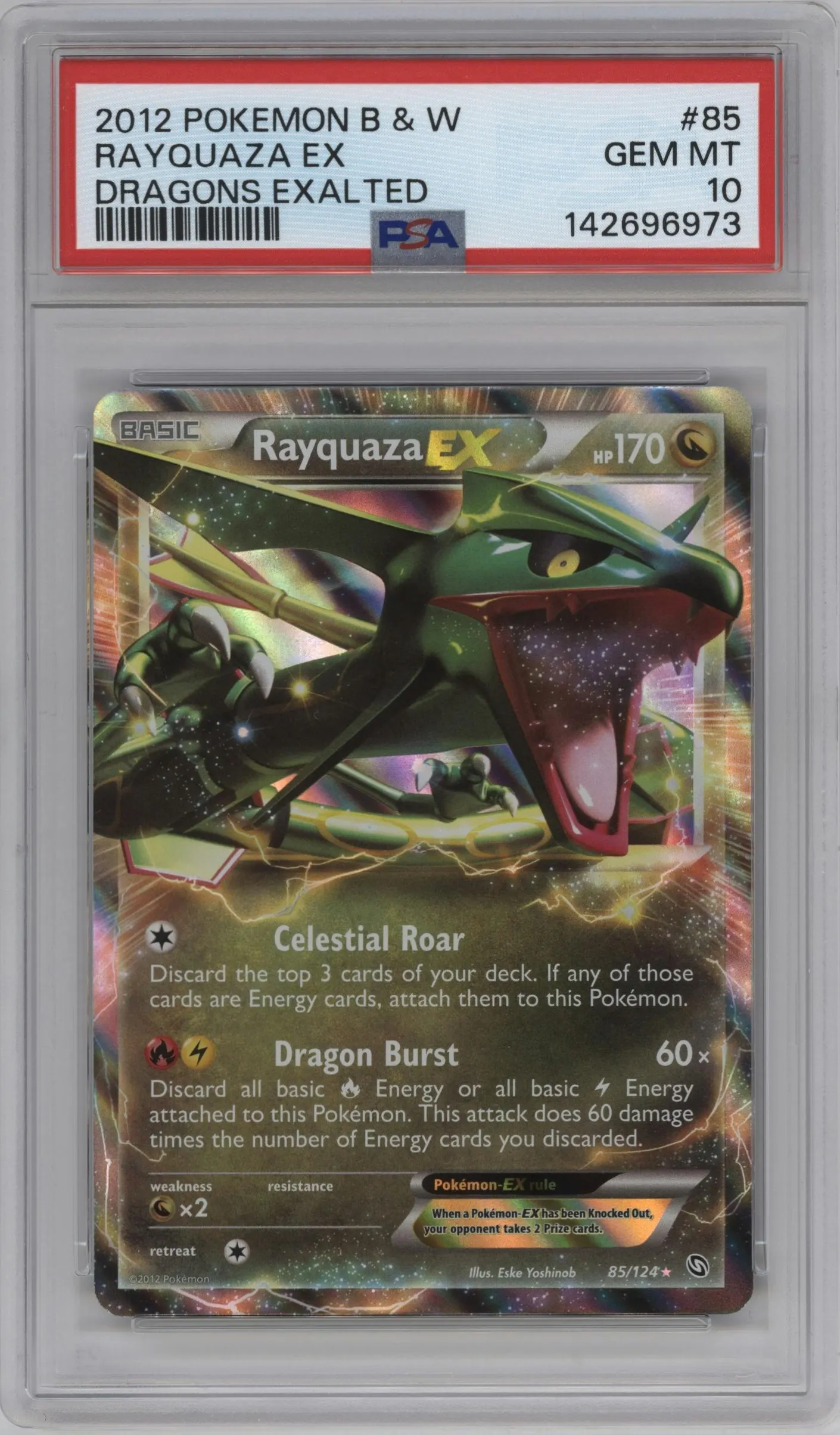 2012 Pokemon B&W Dragons Exalted Rayquaza EX #85 PSA 10