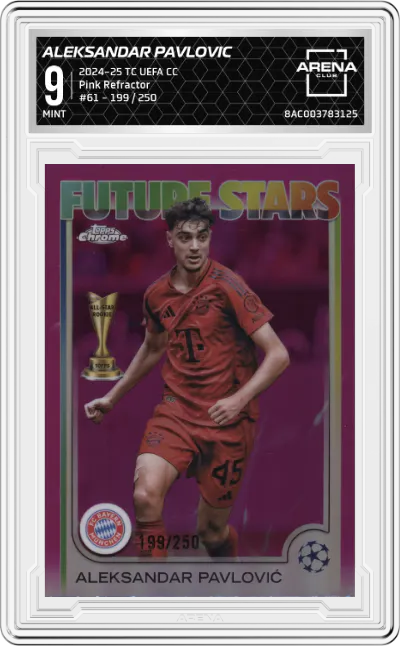 2024 Topps Chrome UEFA Club Competitions Aleksandar Pavlovic Pink Refractor #61 ARENA CLUB 9