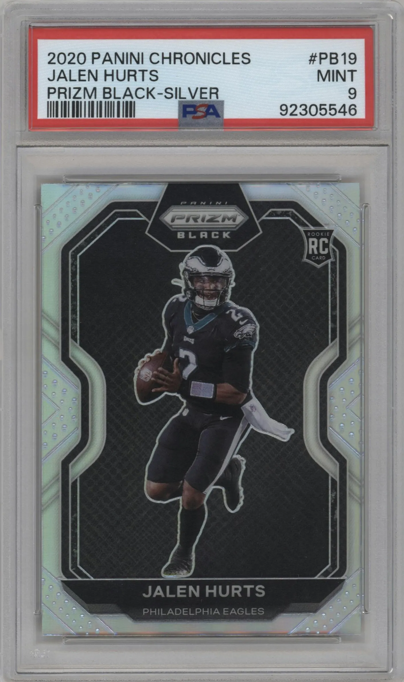 2020 Panini Chronicles Prizm Black Jalen Hurts Silver PSA 9
