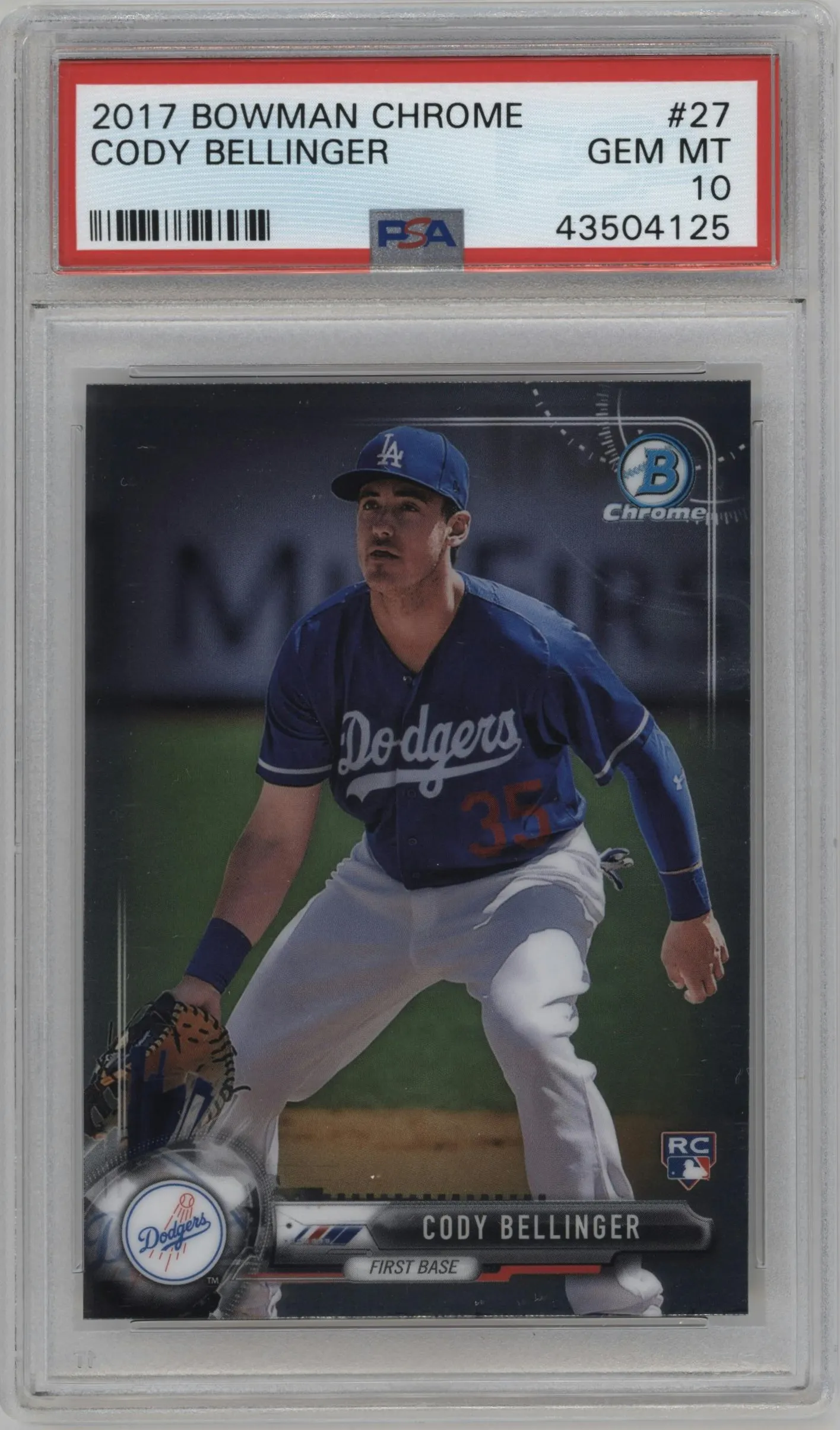 2017 Bowman Chrome Cody Bellinger #27 PSA 10