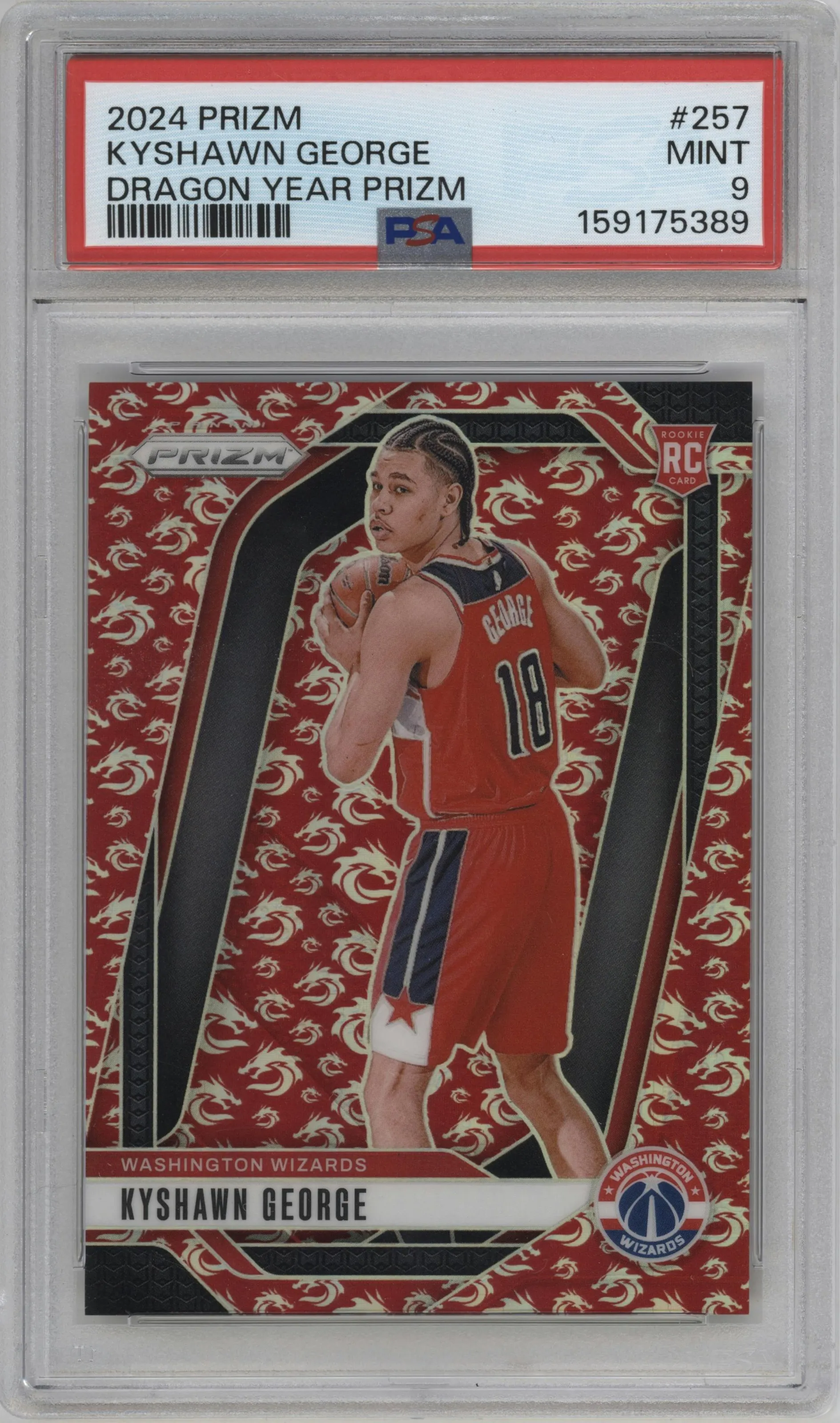 2024 Panini Prizm Kyshawn George Dragon Year PSA 9