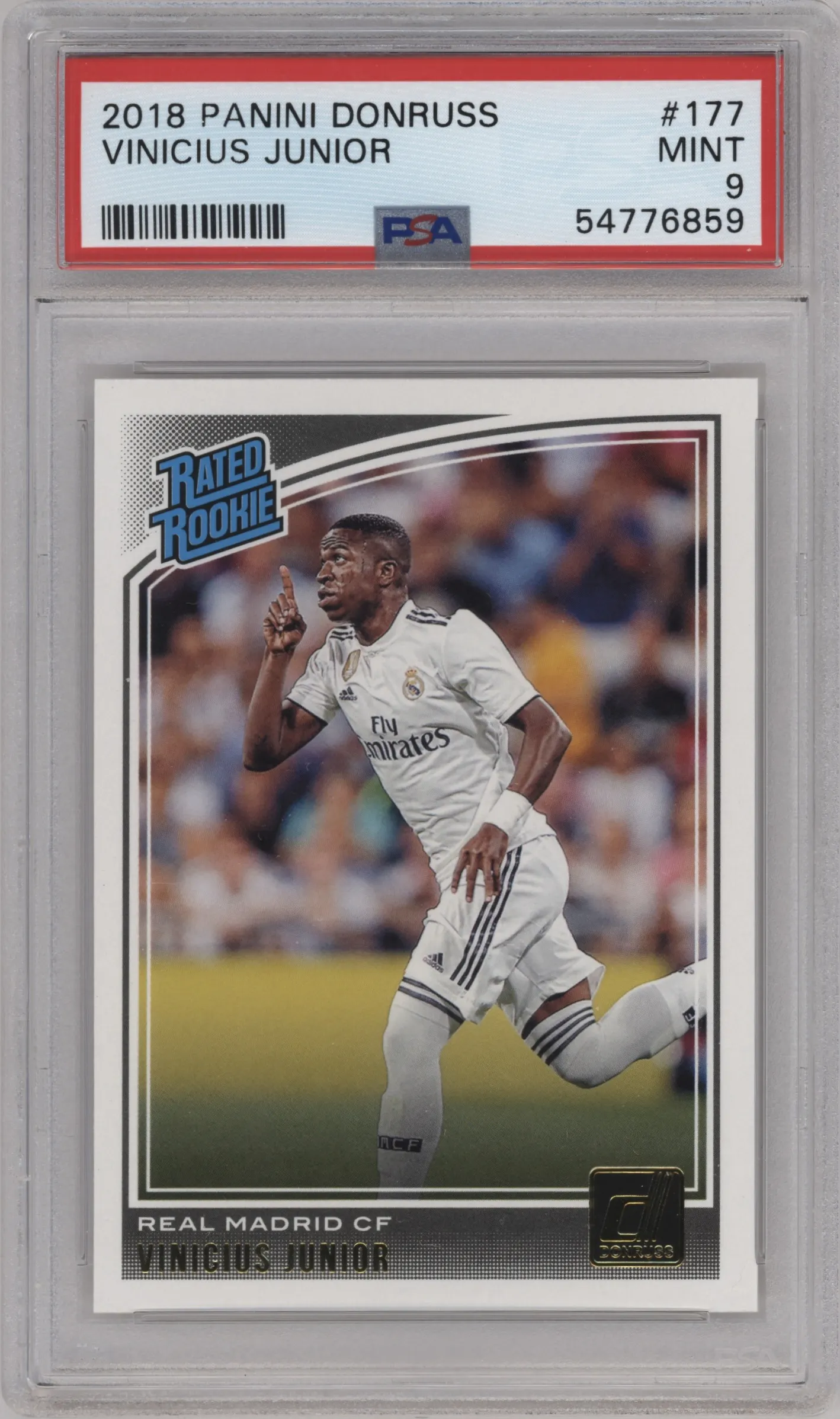 2018 Panini Donruss Rated Rookie Vinicius Junior #177 PSA 9