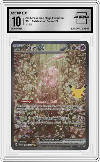 2026 Pokemon Mega Evolution 30th Celebration Mew ex #152 ARENA CLUB 10