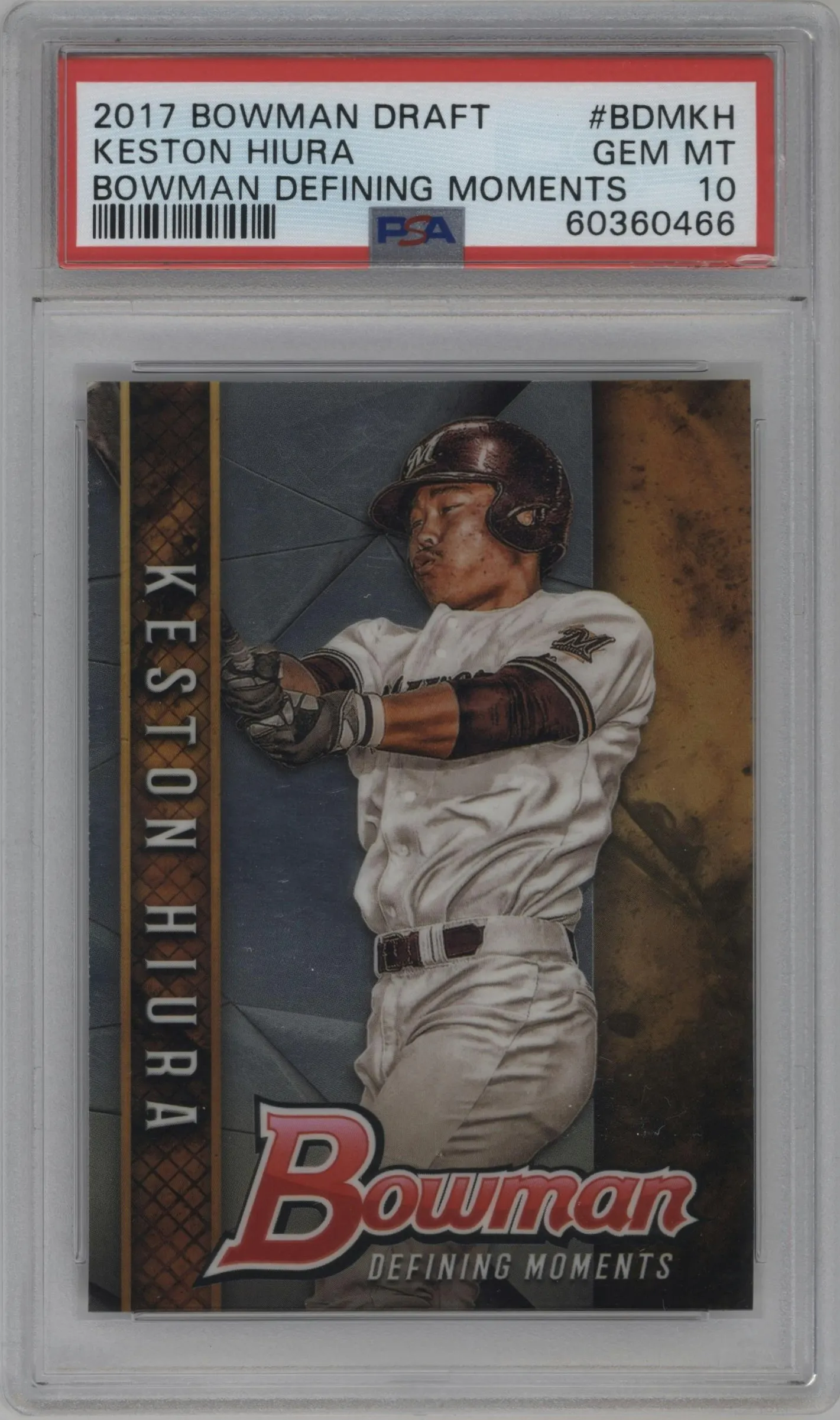2017 Bowman Draft Defining Moments Keston Hiura PSA 10
