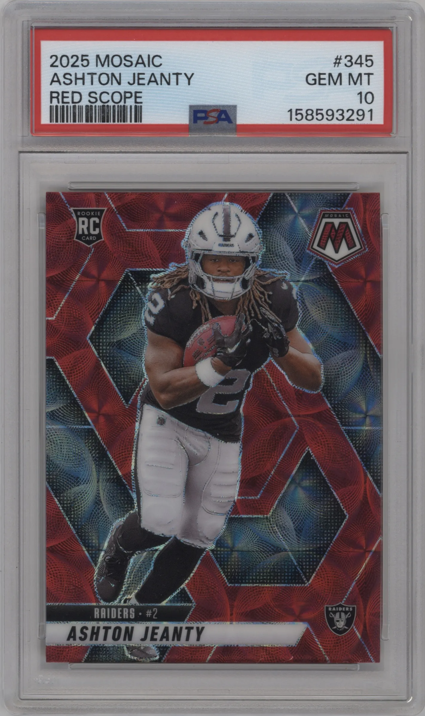 2025 Panini Mosaic Ashton Jeanty Red Scope #345 PSA 10
