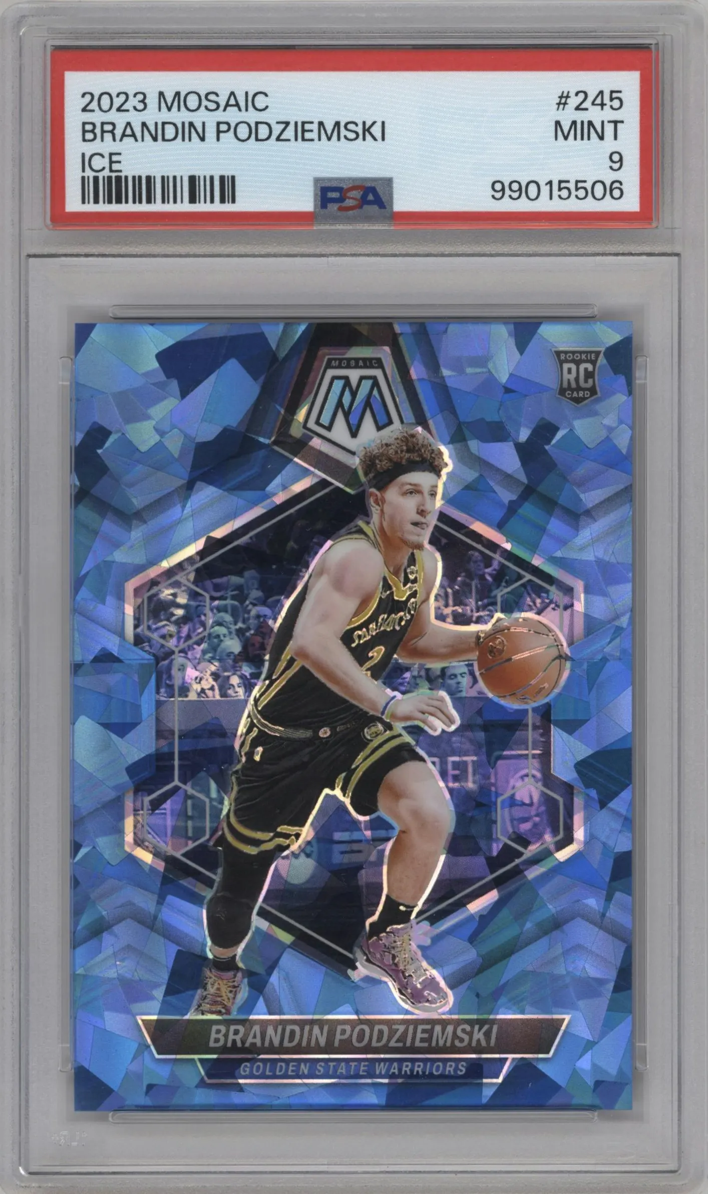 2023 Panini Mosaic Brandin Podziemski Ice Mosaic PSA 9