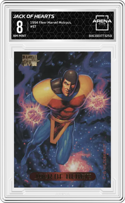 1994 Fleer Marvel Masterpieces Jack of Hearts ARENA CLUB 8