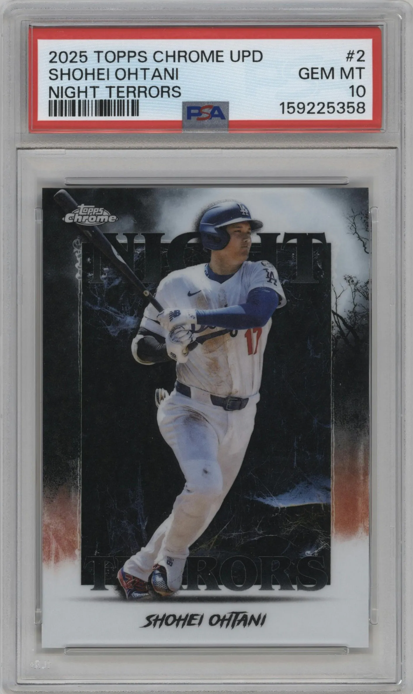 2025 Topps Chrome Update Night Terrors Shohei Ohtani PSA 10