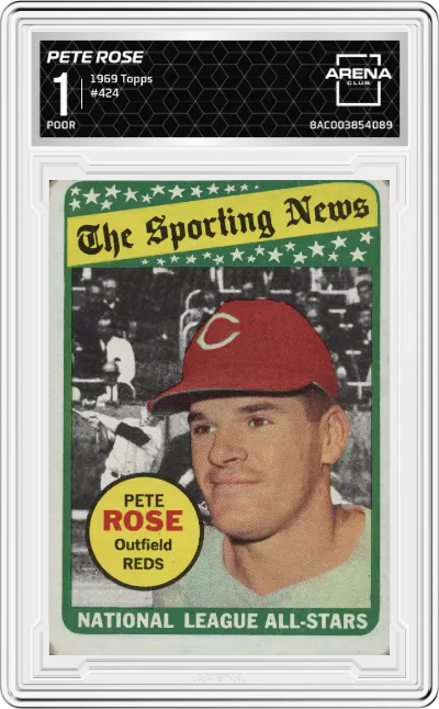 1969 Topps Pete Rose #424 ARENA CLUB 1
