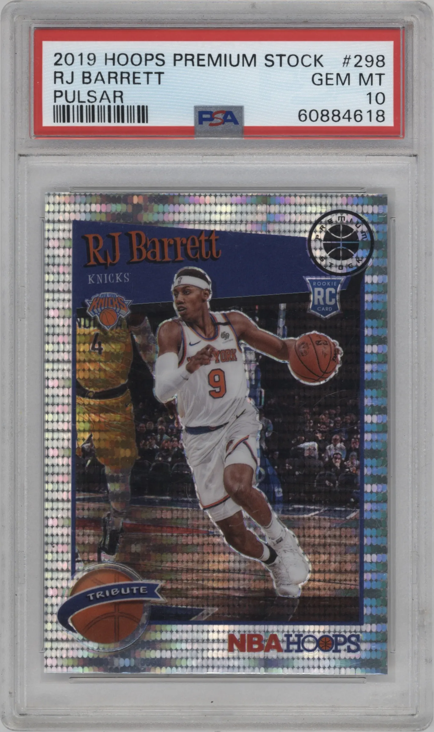 2019 Panini Hoops Premium Stock Tribute RJ Barrett Pulsar #298 PSA 10