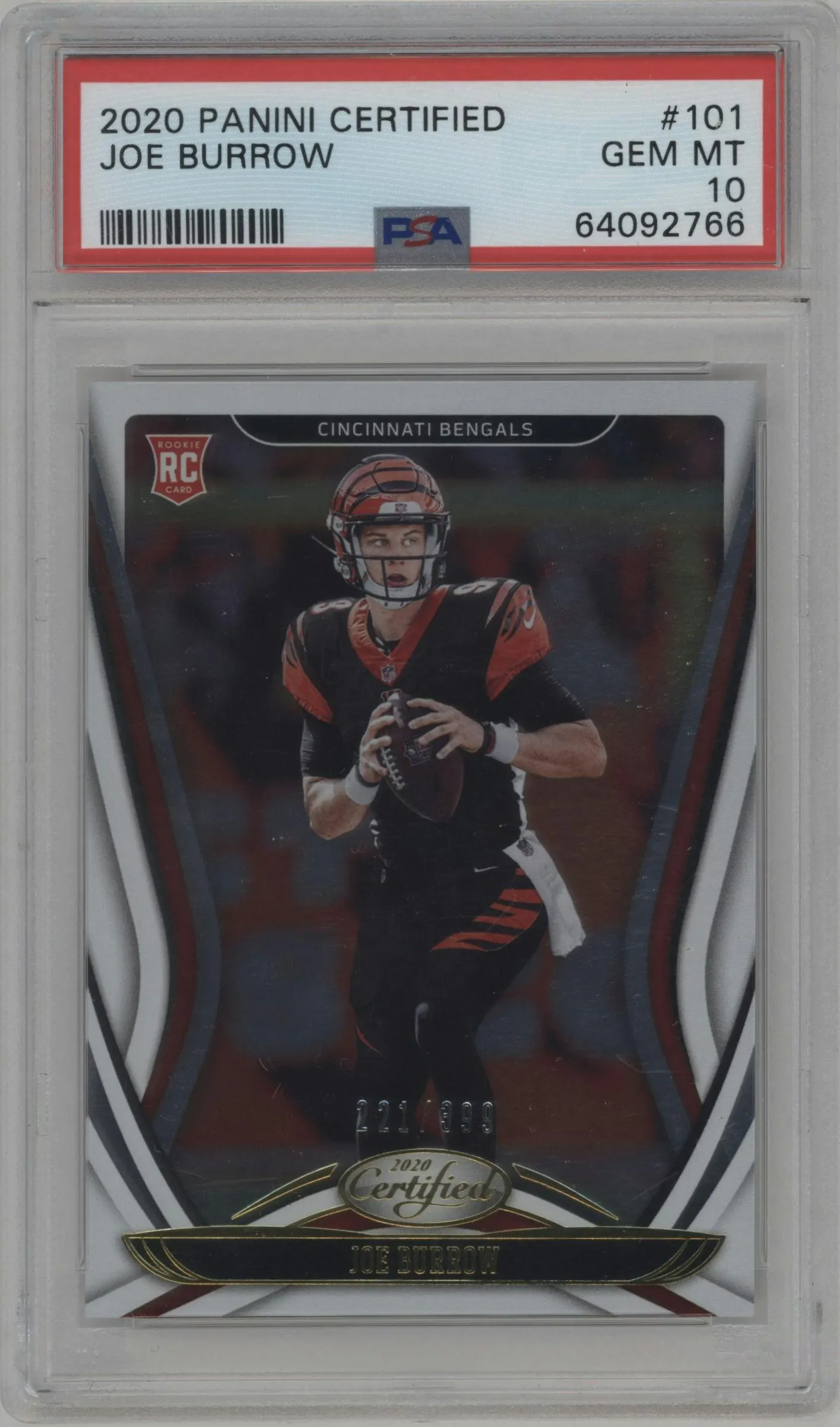2020 Panini Certified Joe Burrow #101 PSA 10