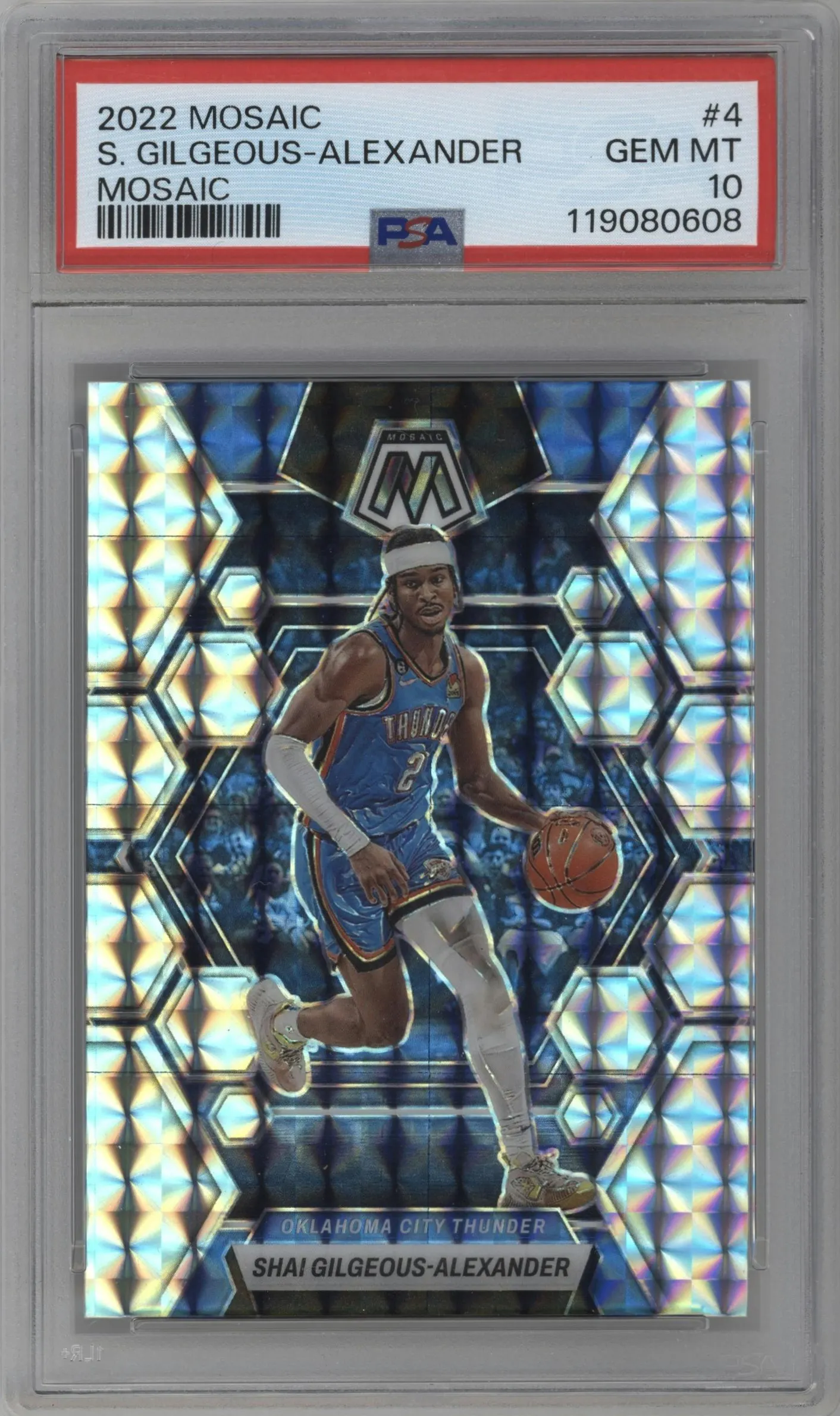 2022 Panini Mosaic Shai Gilgeous-Alexander Mosaic #4 PSA 10