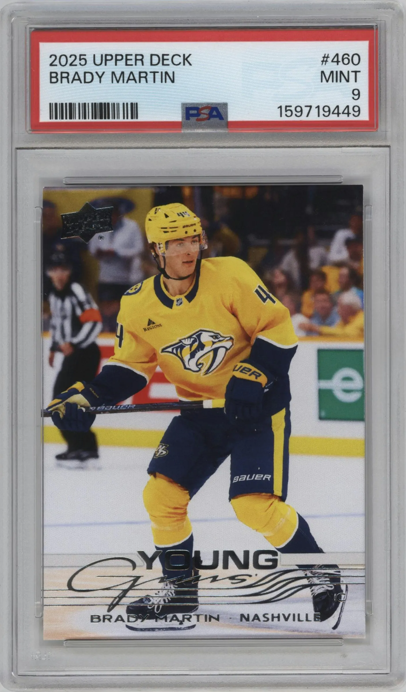 2025 Upper Deck Young Guns Brady Martin #460 PSA 9