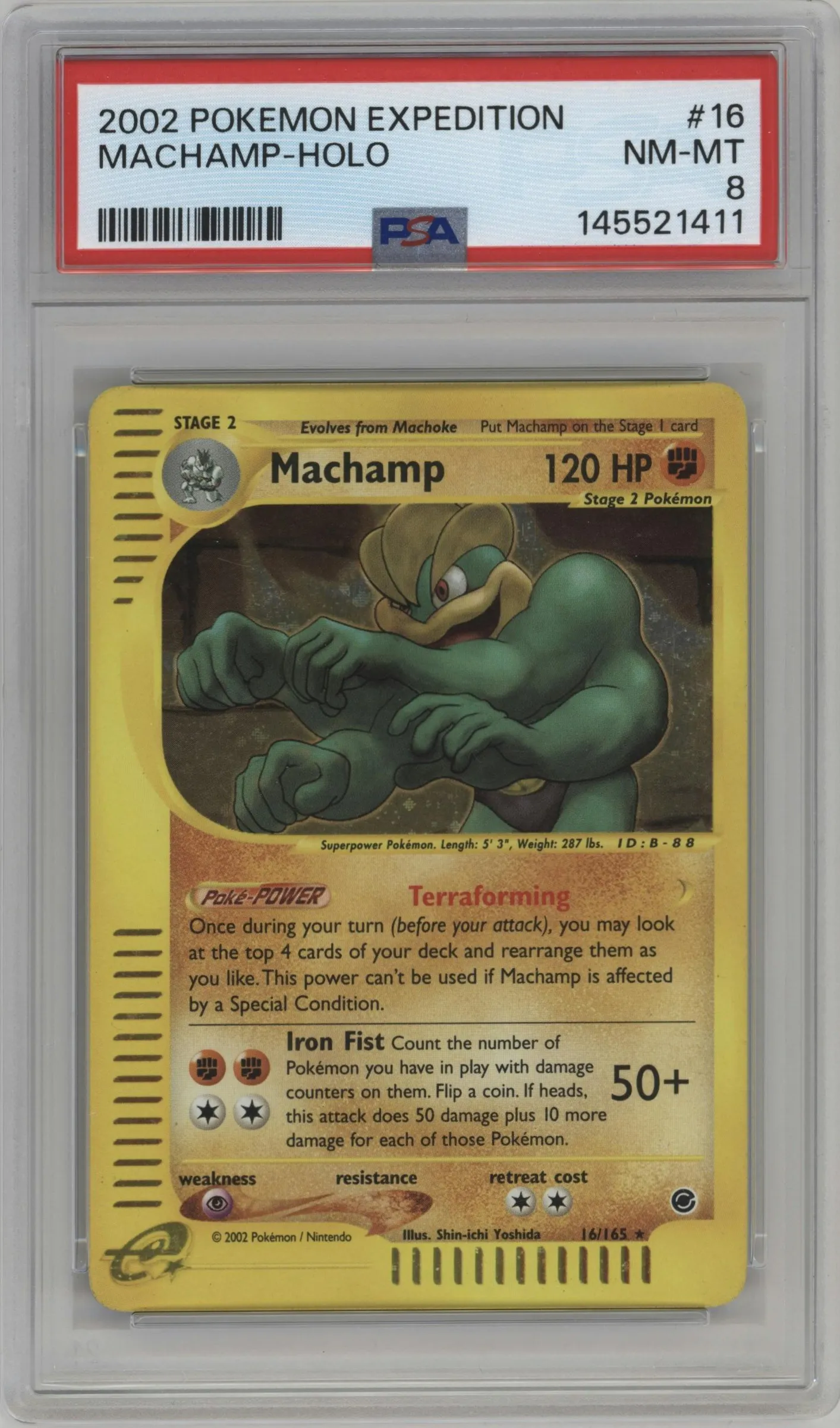 2002 Pokemon E-CARD Expedition Machamp #16 PSA 8