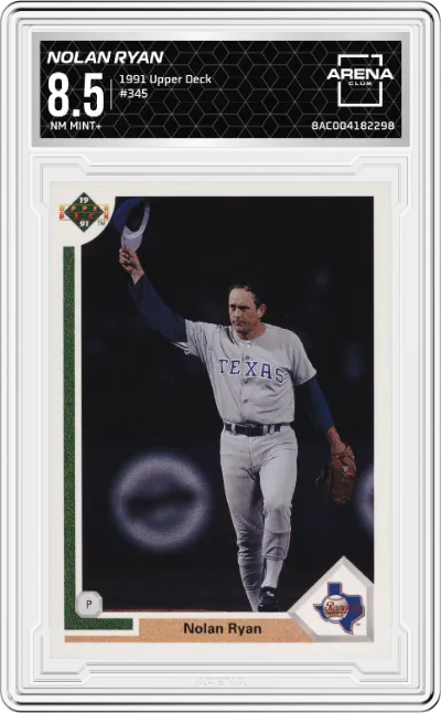 1991 Upper Deck Nolan Ryan #345 ARENA CLUB 8.5