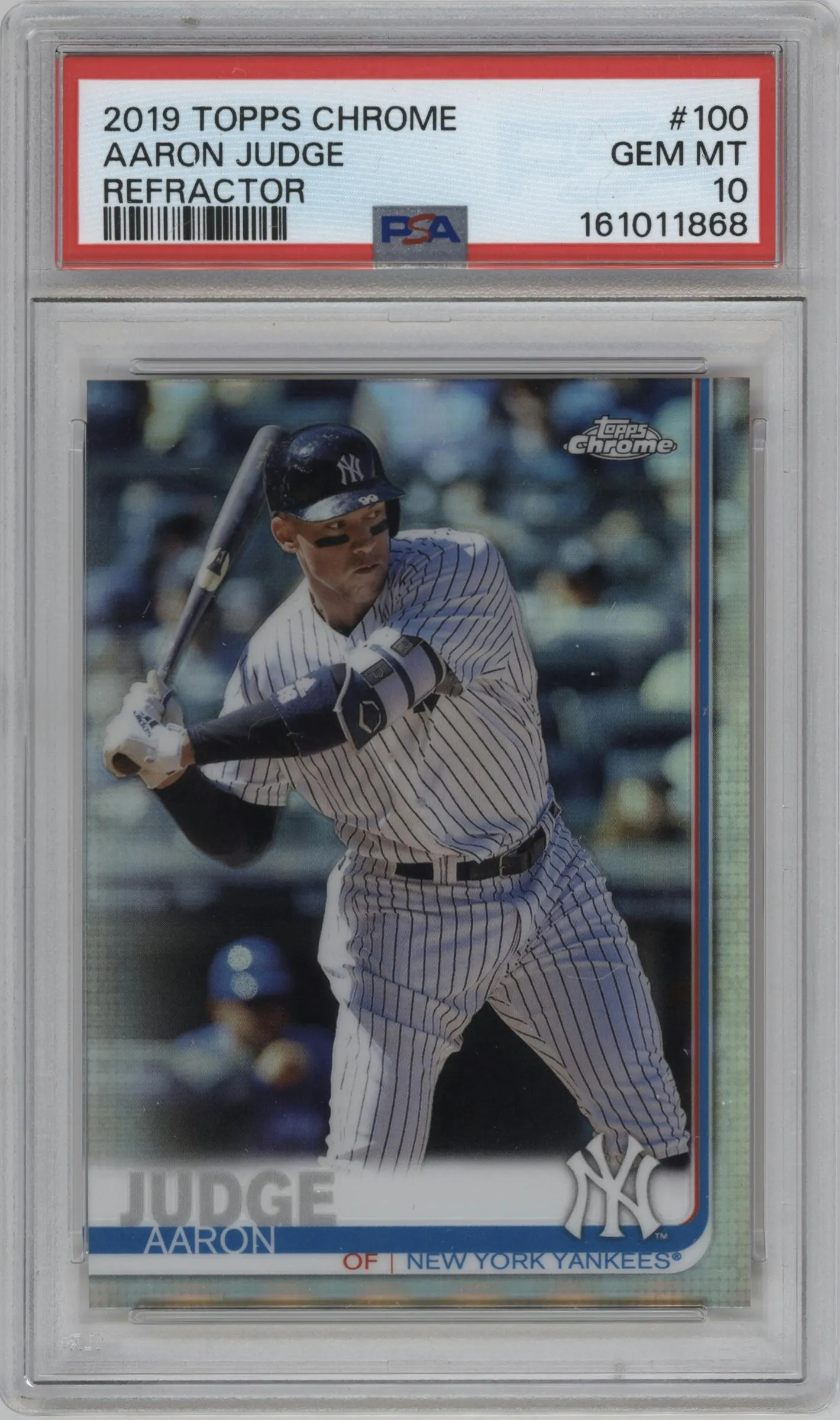 2019 Topps Chrome Aaron Judge Refractor #100 PSA 10