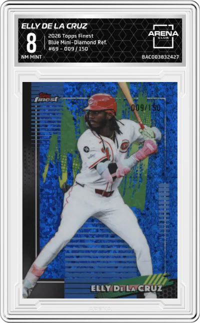 2026 Topps Finest Elly De La Cruz Blue Mini-Diamond Refractors #69 ARENA CLUB 8