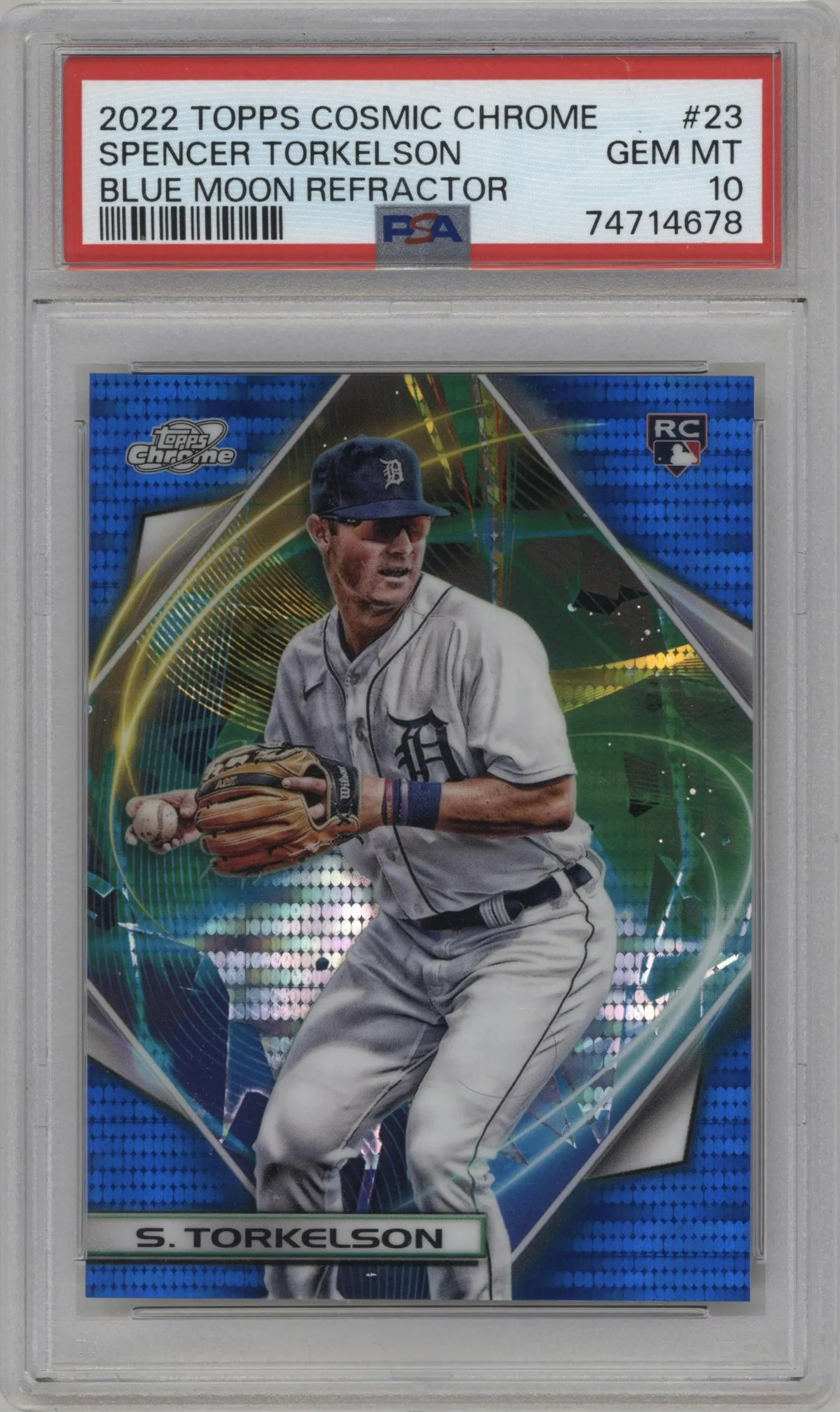 2022 Topps Cosmic Chrome Spencer Torkelson Blue Moon Refractor #23 PSA 10
