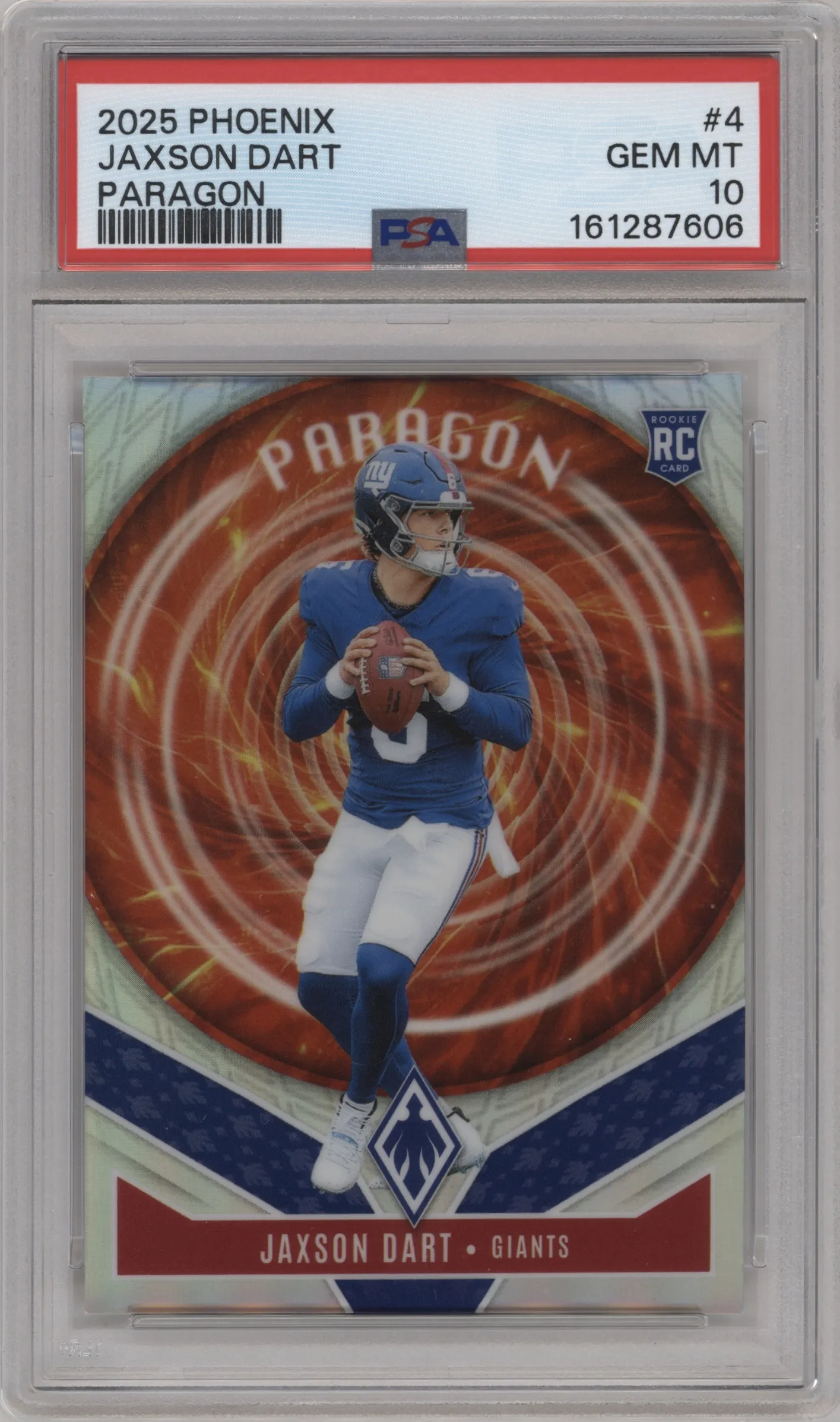 2025 Panini Phoenix Paragon Jaxson Dart #4 PSA 10