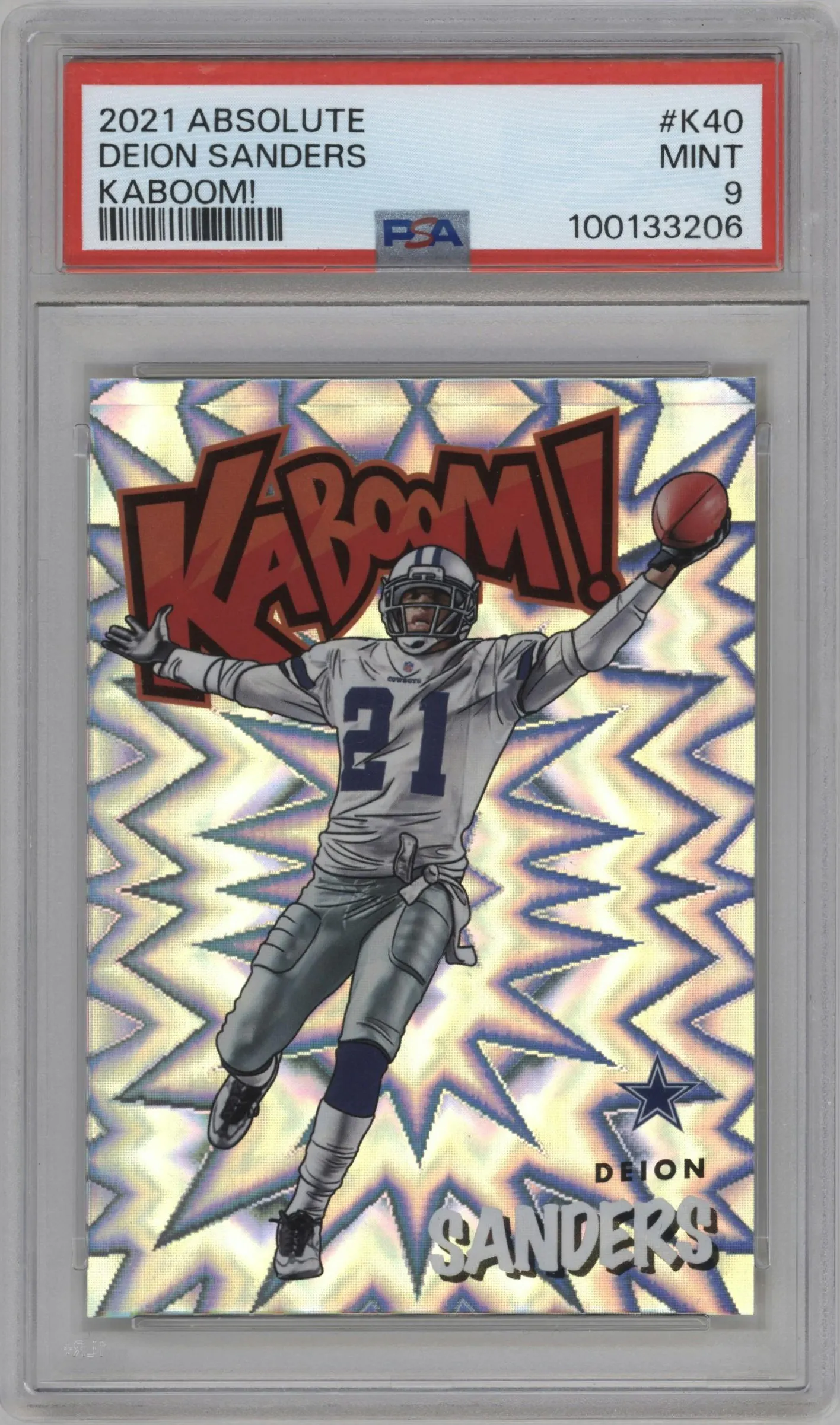 2021 Panini Absolute Kaboom! Deion Sanders #K40 PSA 9