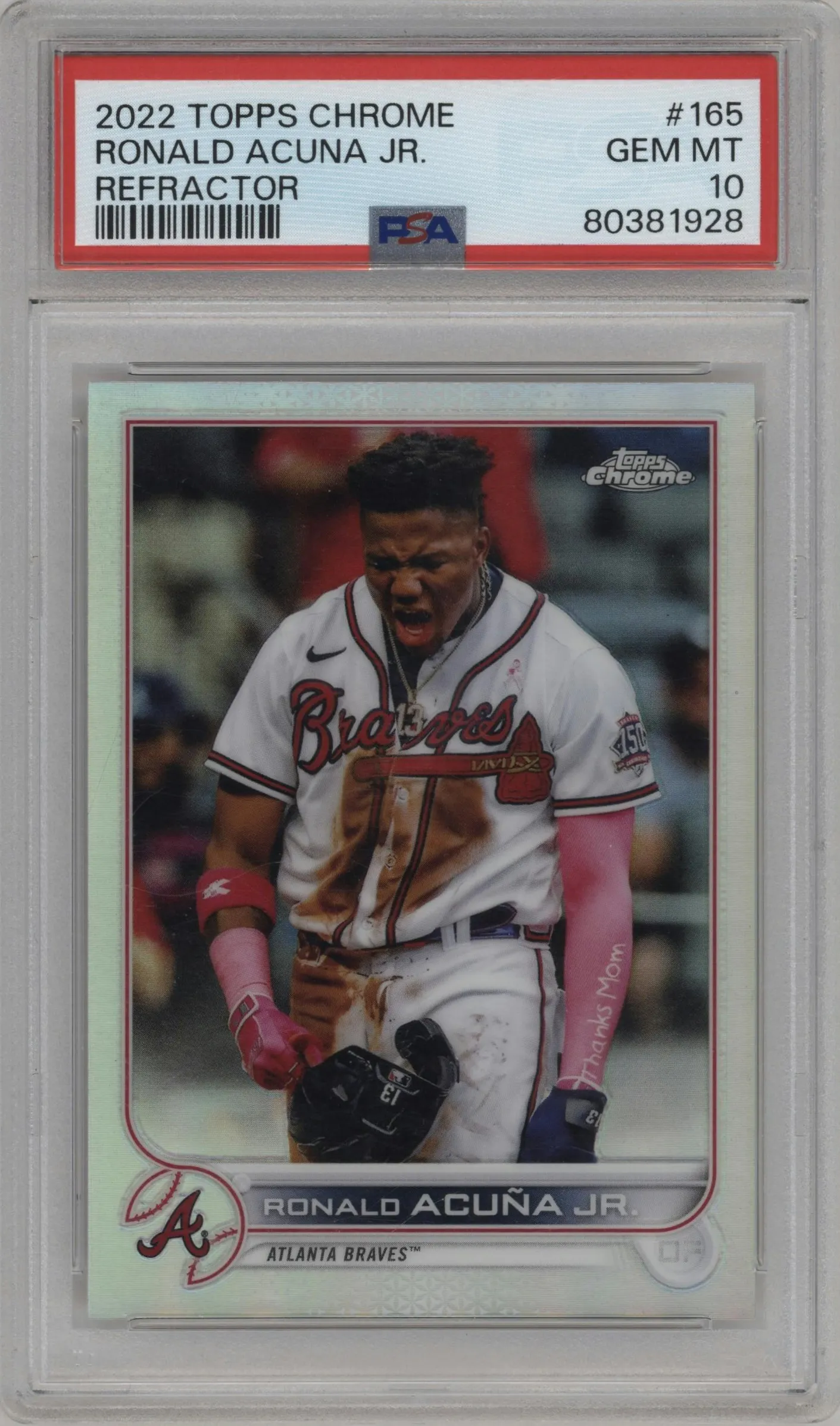 2022 Topps Chrome Ronald Acuna Jr. Refractor #165 PSA 10