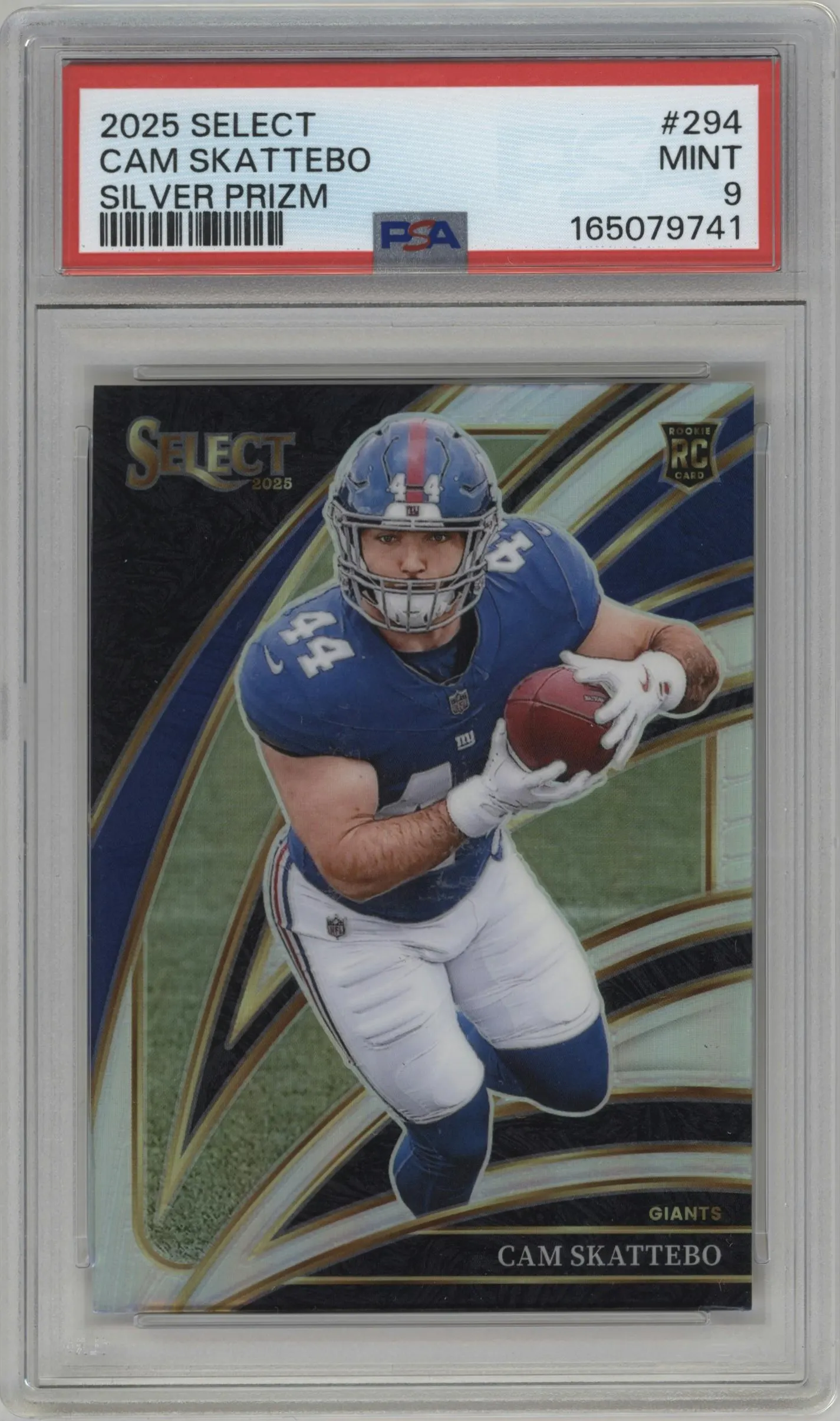 2025 Panini Select Club Lvl. Cam Skattebo Silver Prizm #294 PSA 9