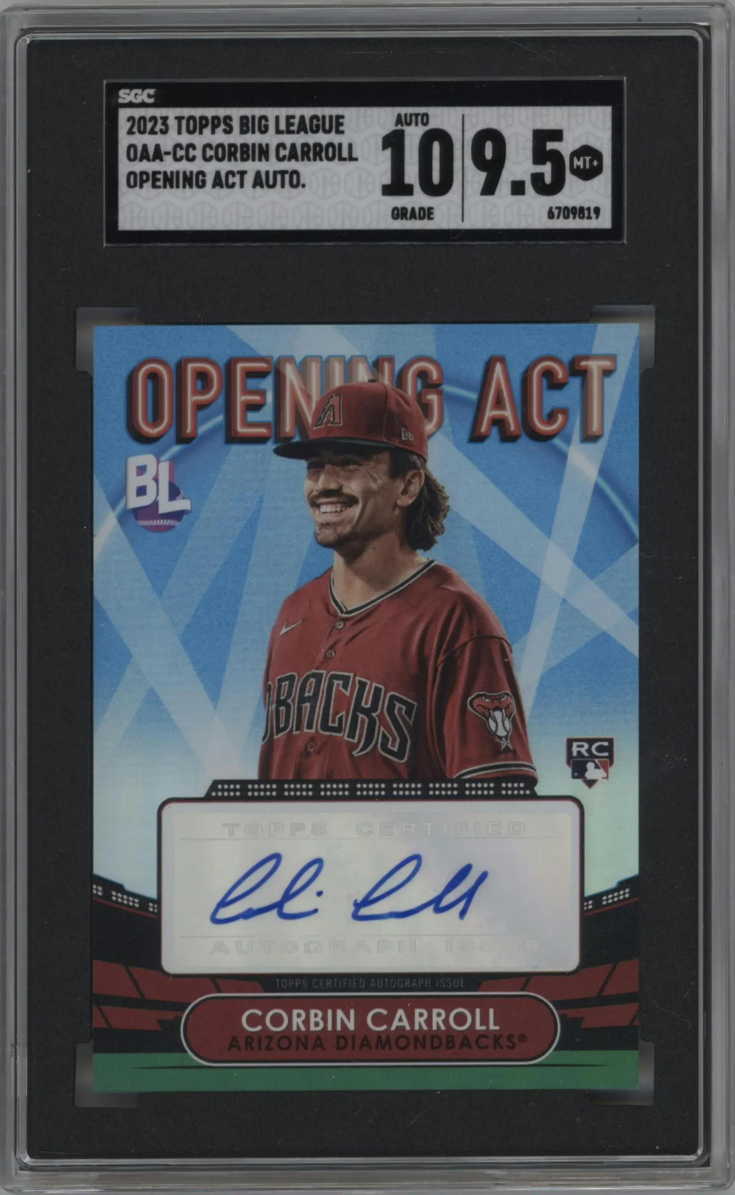 2023 Topps Big League Opening Act Auto Corbin Carroll #OAA-CC SGC 9.5