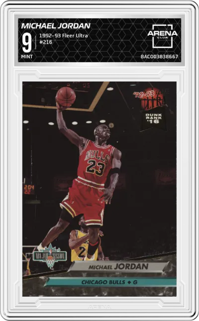 1992 Fleer Ultra Michael Jordan #216 ARENA CLUB 9