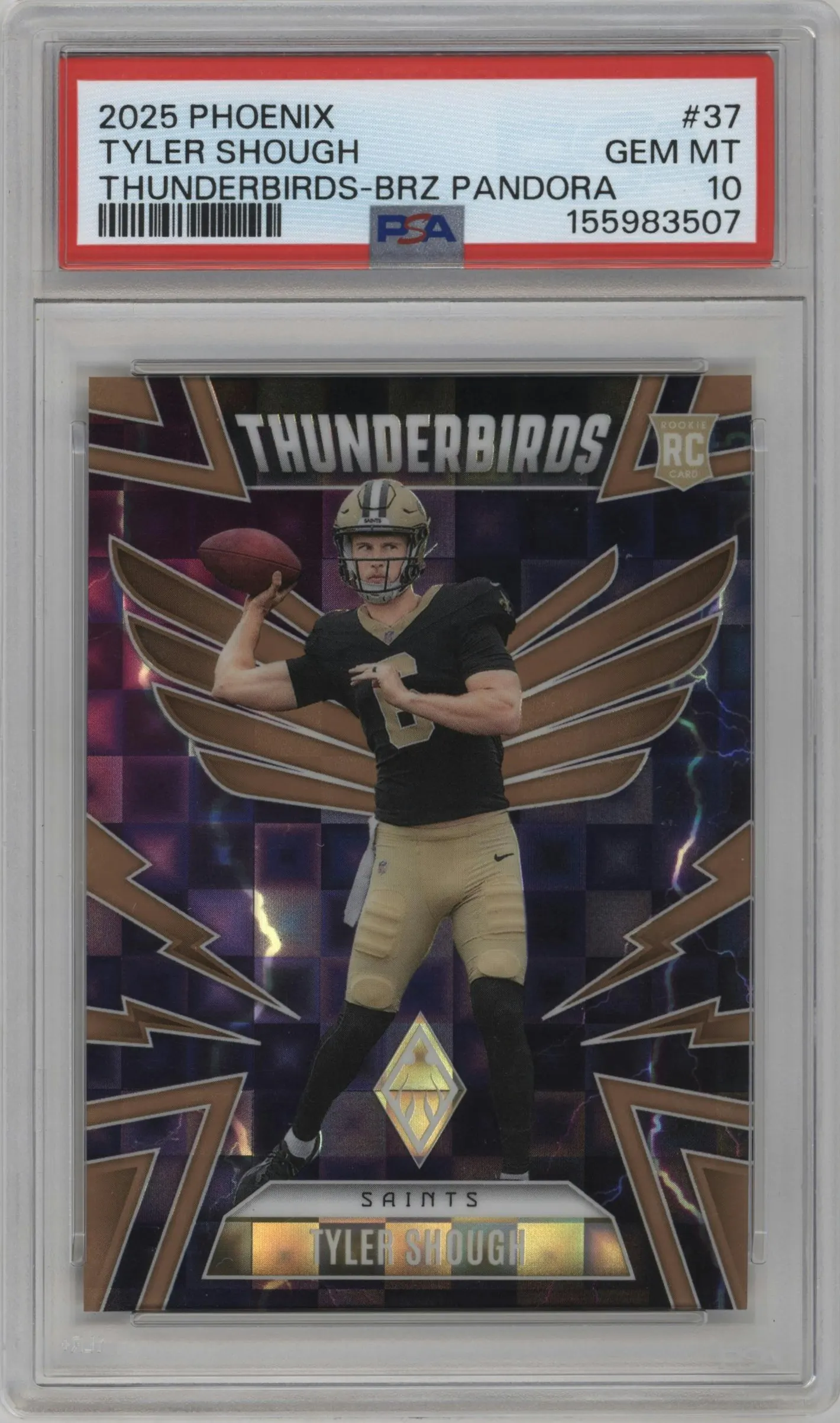 2025 Panini Phoenix Thunderbirds Tyler Shough Bronze Pandora #37 PSA 10