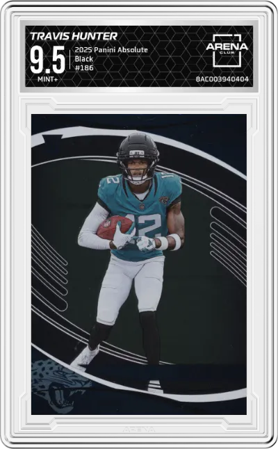 2025 Panini Absolute Travis Hunter Black #186 ARENA CLUB 9.5